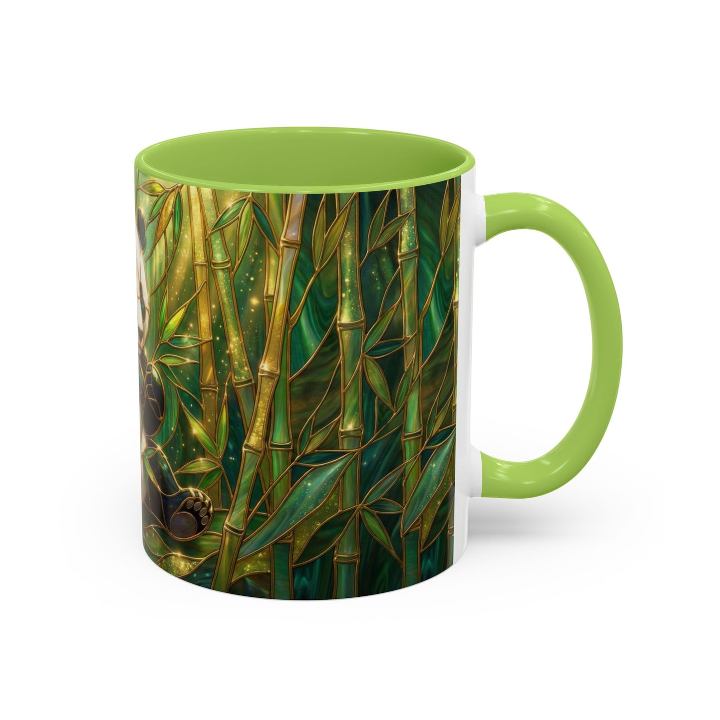 Stained Glass Panda Mug, Panda Coffee Mug, Bamboo Panda Cup, Cute Panda Gift, Nature Animal Mug, Wildlife Art Mug, Panda Lover Gift