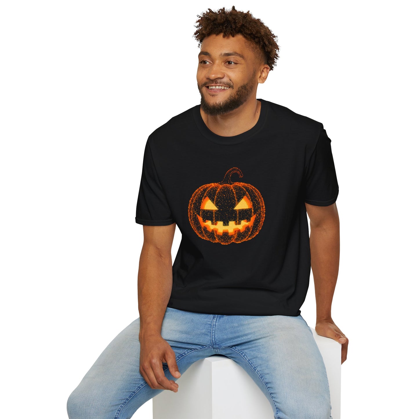 Bioluminescent Jack-O'-Lantern Halloween Shirt - Glowing Pumpkin Face Tee, Spooky Fall T-Shirt, Halloween Party Shirt, Unisex Fit