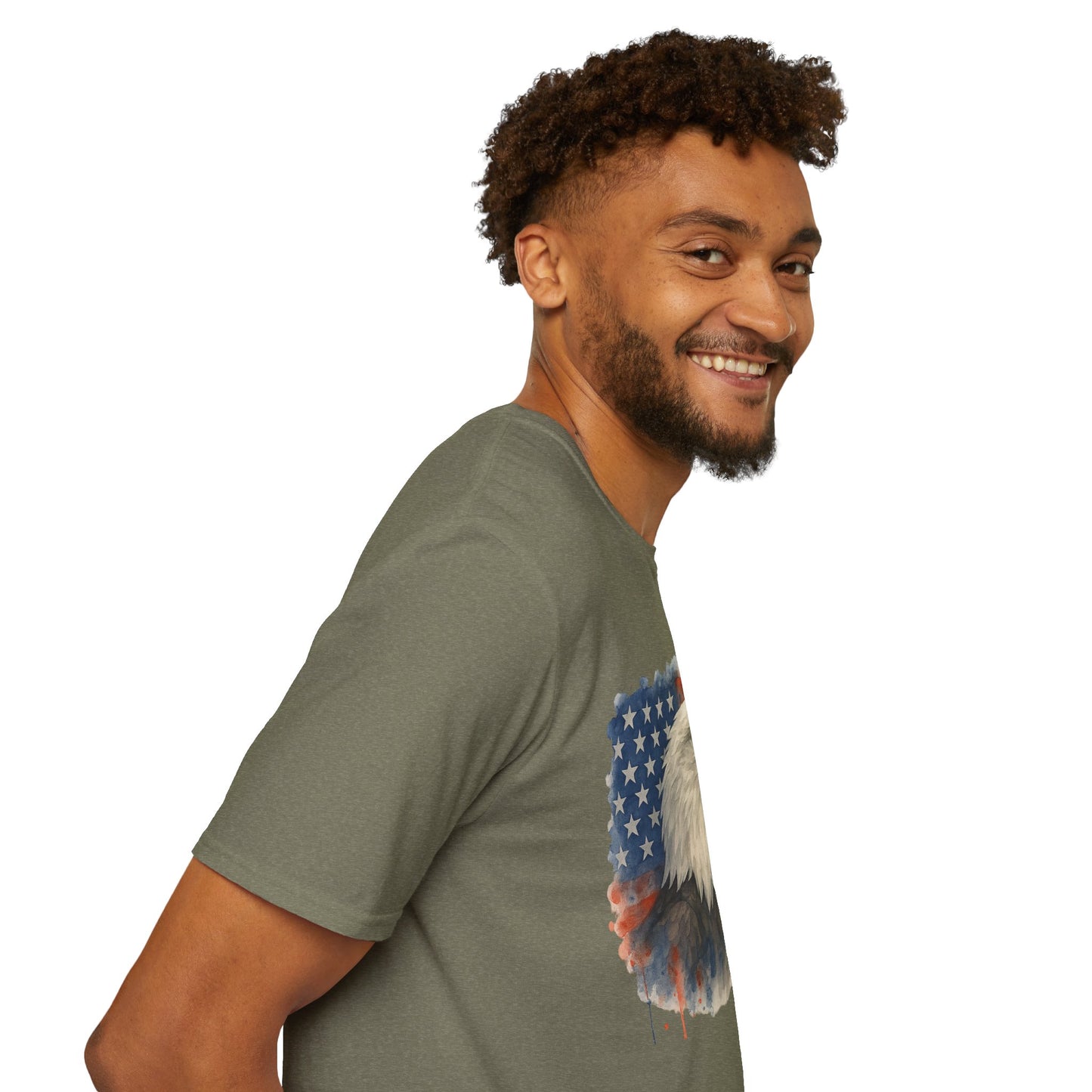 American Eagle & Flag T‑Shirt | Patriotic Graphic Tee | Bald Eagle USA Shirt | 4th of July Tee | Independence Day Apparel