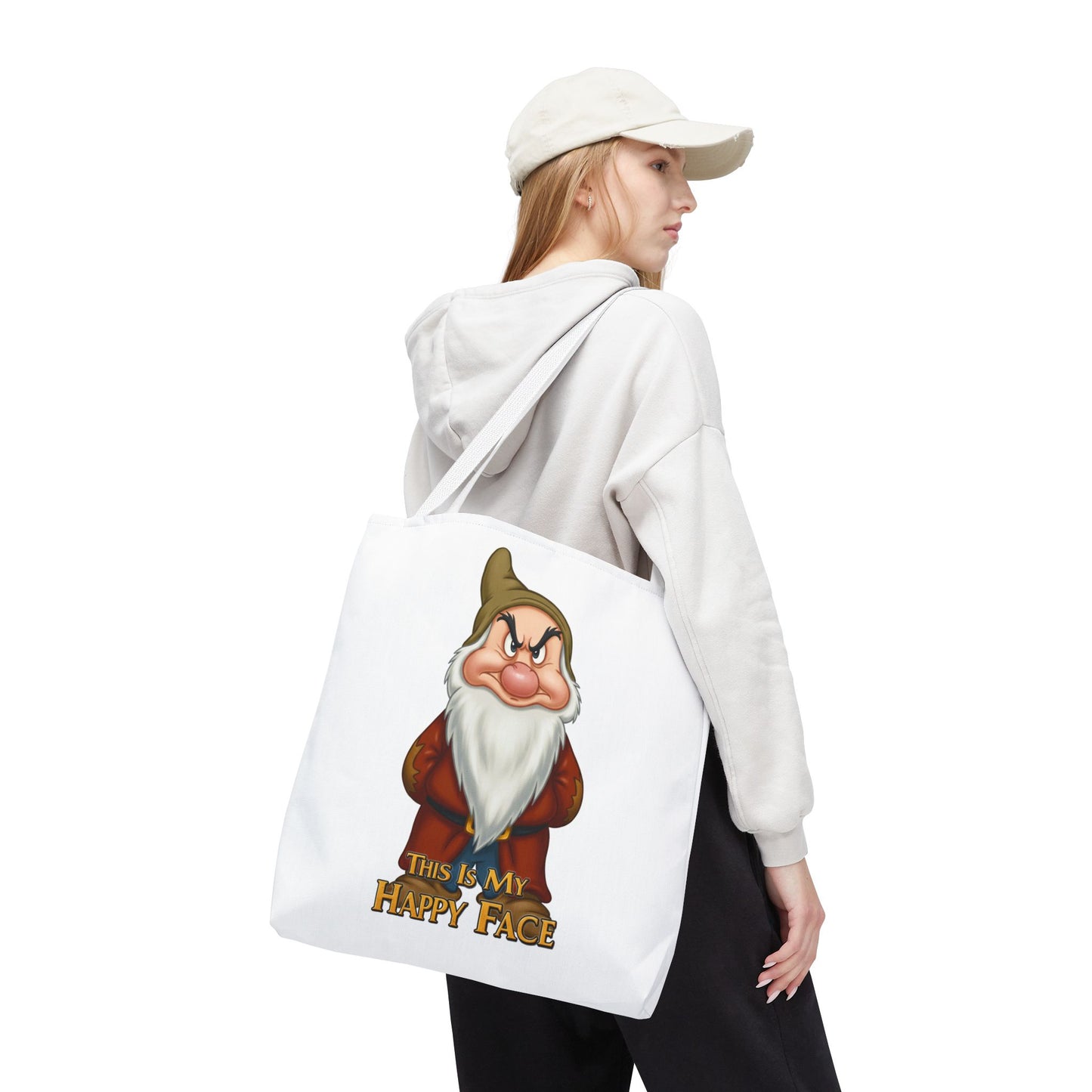 Grumpy Dwarf Tote Bag - "This Is My Happy Face"