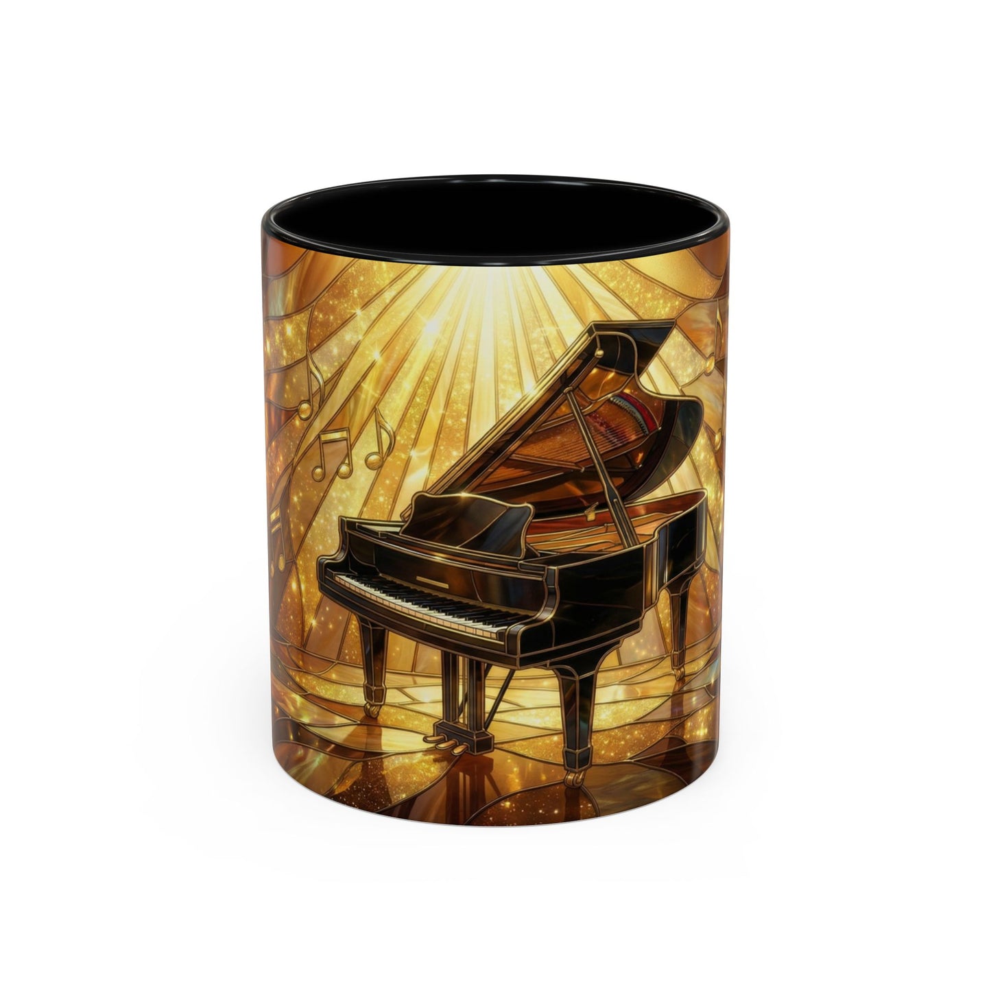 Stained Glass Piano Mug, Grand Piano Coffee Mug, Music Lover Gift Mug, Musician Art Mug, Classical Music Gift, Piano Lover Cup