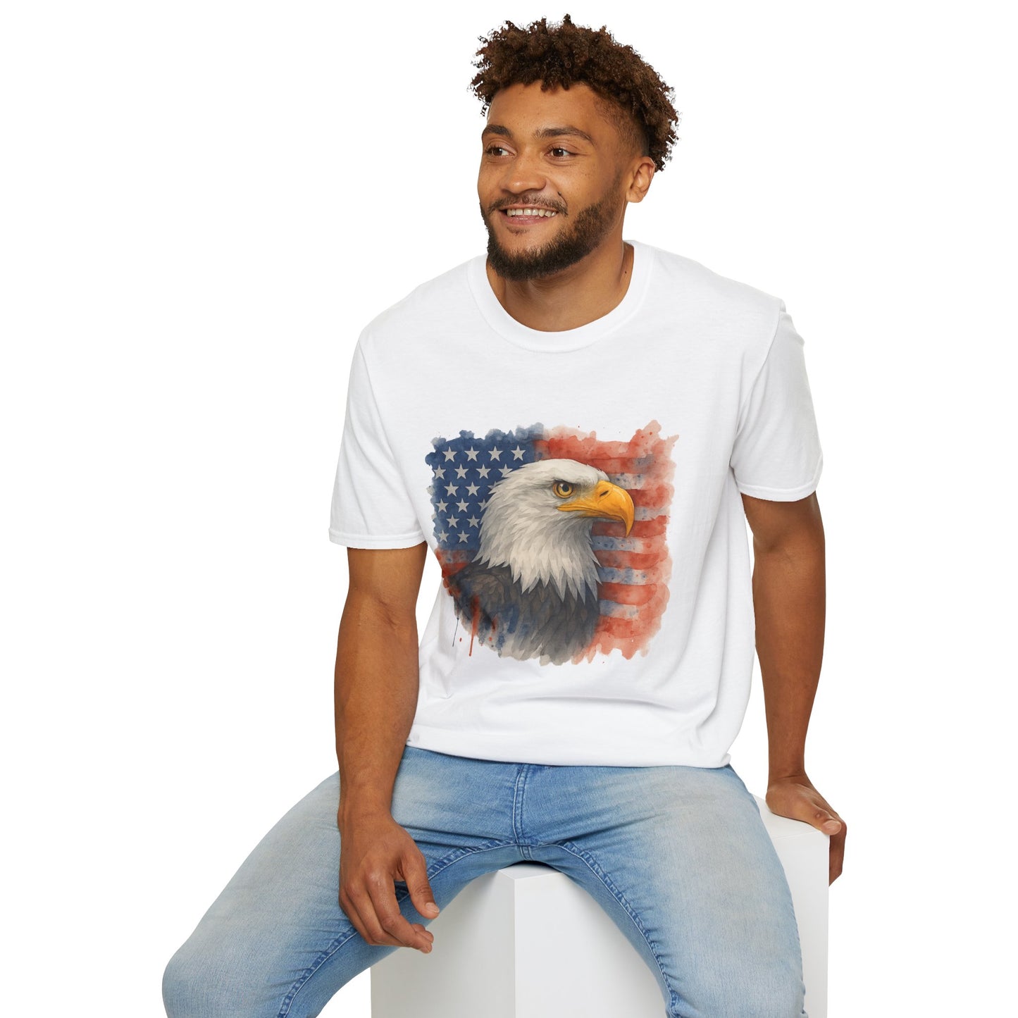 American Eagle & Flag T‑Shirt | Patriotic Graphic Tee | Bald Eagle USA Shirt | 4th of July Tee | Independence Day Apparel