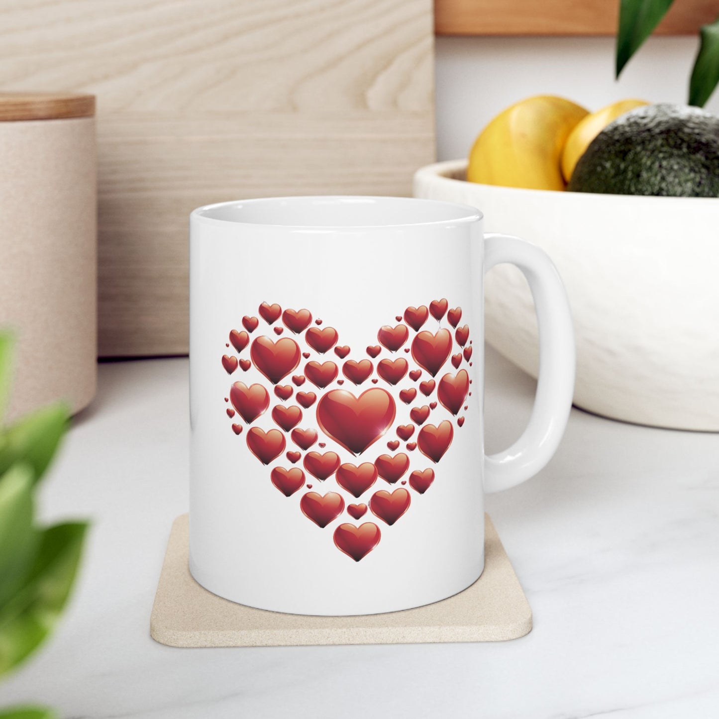 Valentine Heart Mug, Love Coffee Mug, Romantic Gift For Her, Cute Heart Coffee Cup, Anniversary Gift, Valentine Gift Idea, Couple Mug