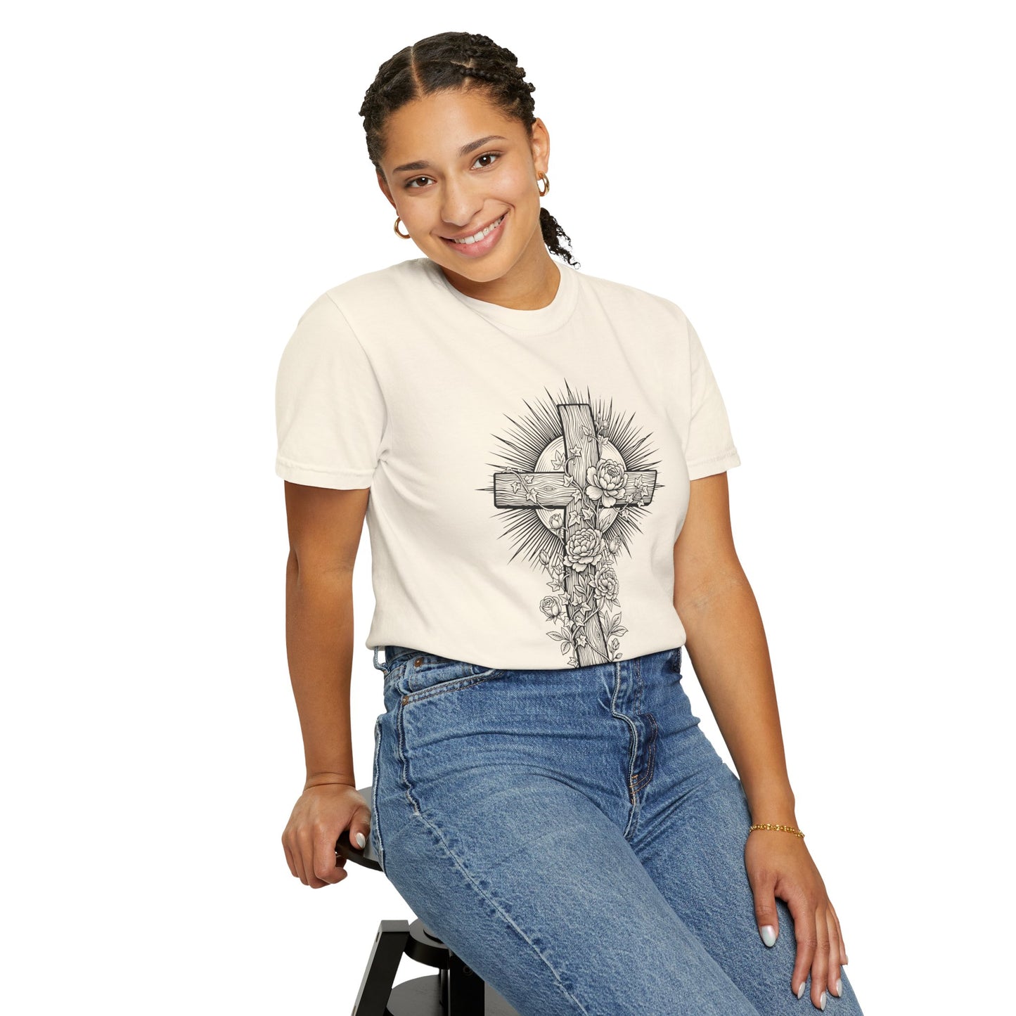 Christian Floral Cross Shirt, Boho Faith T-Shirt, Religious Botanical Tee, Wildflower Jesus Shirt, Easter Apparel, Christian Gifts