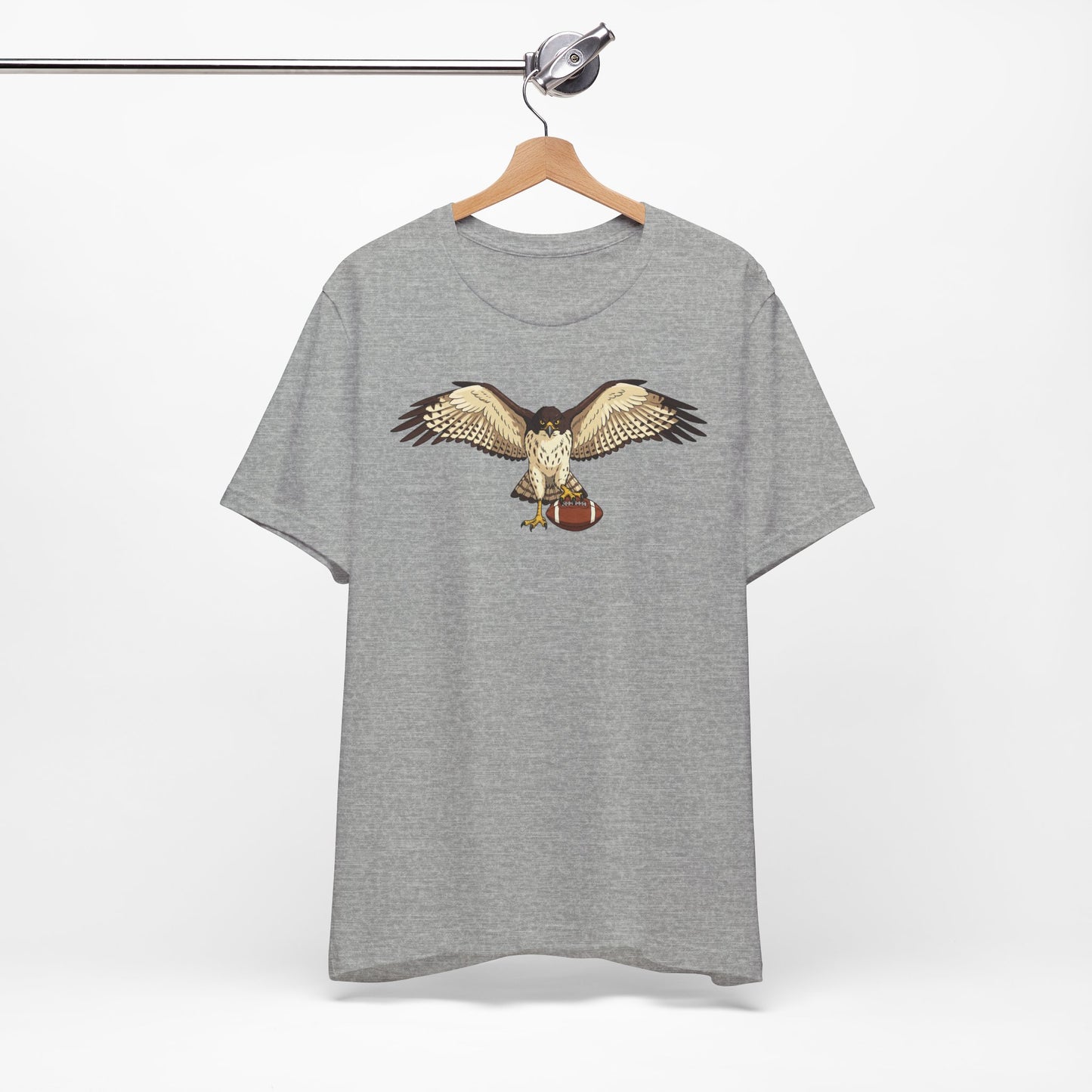 Hawk Football Shirt, Hawk Holding Football T Shirt, Football Mascot Tee, Bird Of Prey Shirt, Sports Fan Gift, Game Day Hawk Tee