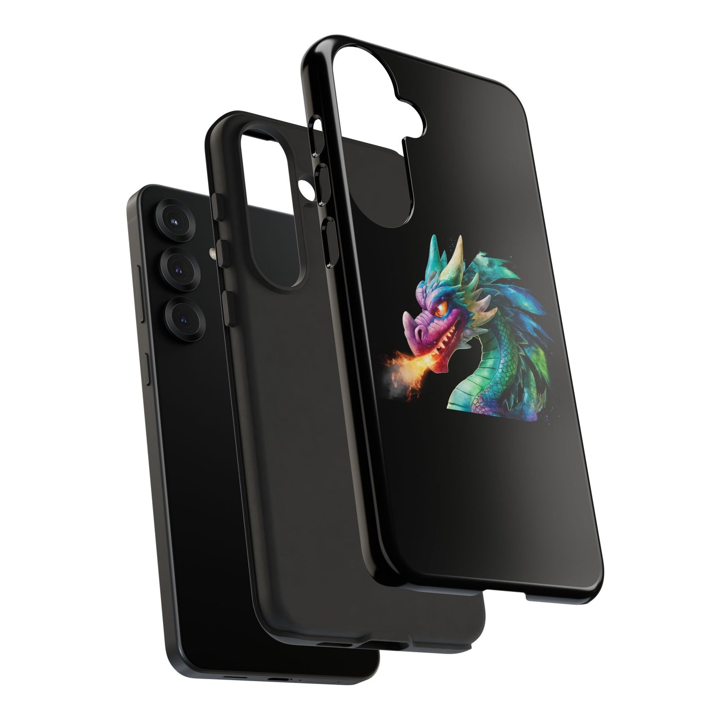 Fire-Breathing Dragon Samsung Case - Tough Fantasy Art Cover - Dark Academia Aesthetic Geek Gift for Galaxy S23/S24/S25/Ultra