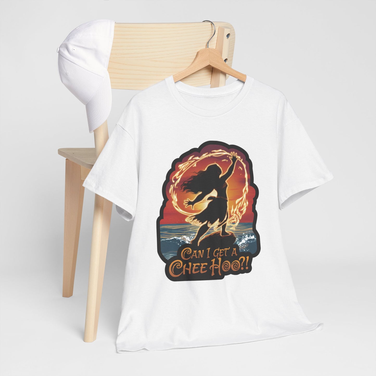 Can I Get a Chee Hoo Shirt – Hawaiian Island Vibes Tee – Hula Dancer Sunset Graphic T-Shirt – Polynesian Luau Party Unisex Top