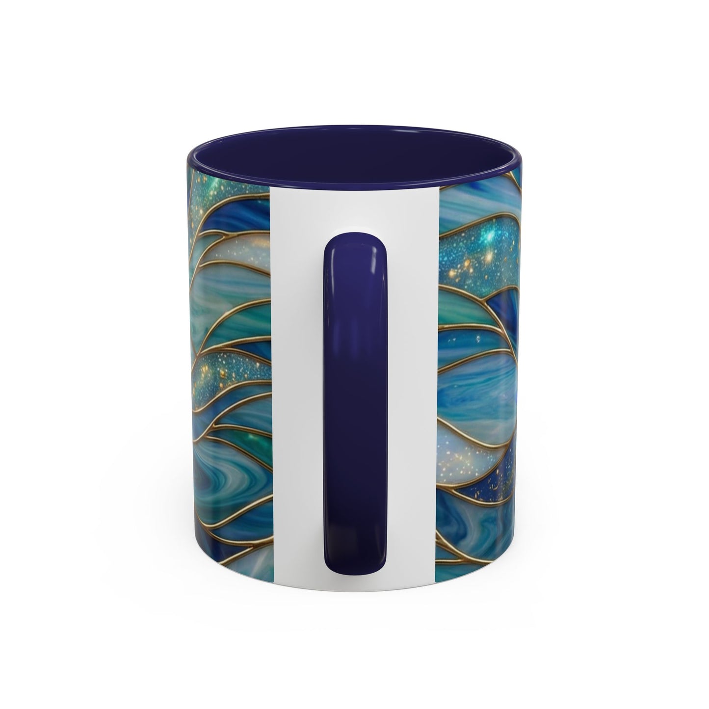 Stained Glass Dolphin Mug, Dolphin Coffee Cup, Ocean Art Mug, Sea Life Gift, Nautical Decor Mug, Coastal Dolphin Lover Gift