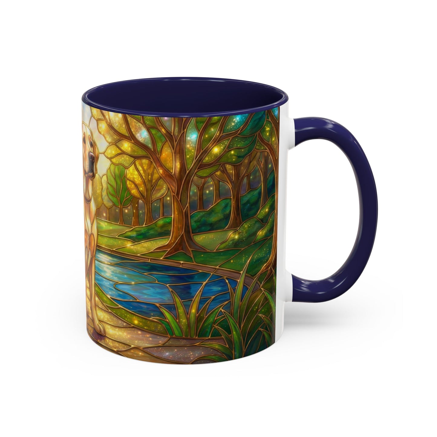 Stained Glass Labrador Mug, Dog Lover Coffee Mug, Labrador Retriever Art Cup, Pet Memorial Gift, Colorful Dog Mug, Nature Art Mug