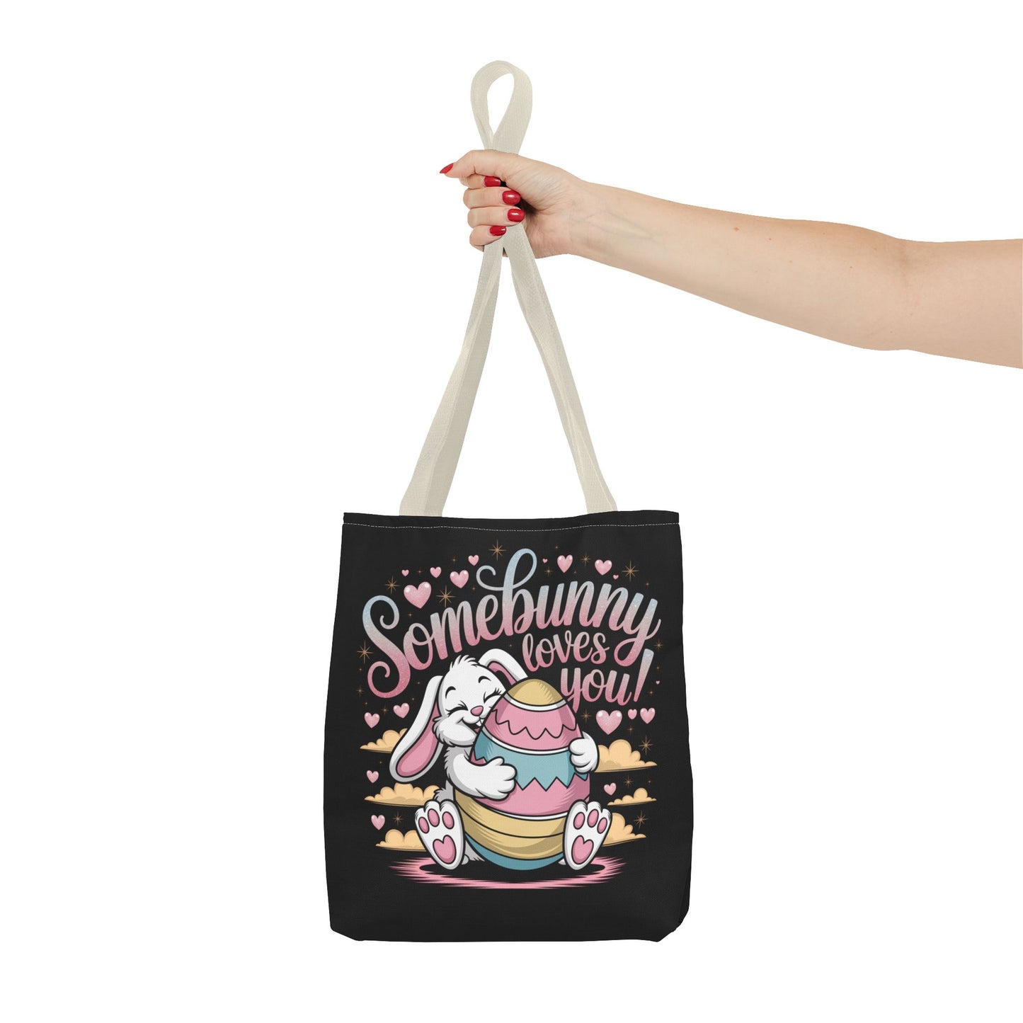 Easter Bunny Tote Bag Somebunny Loves You Easter Bag Bunny