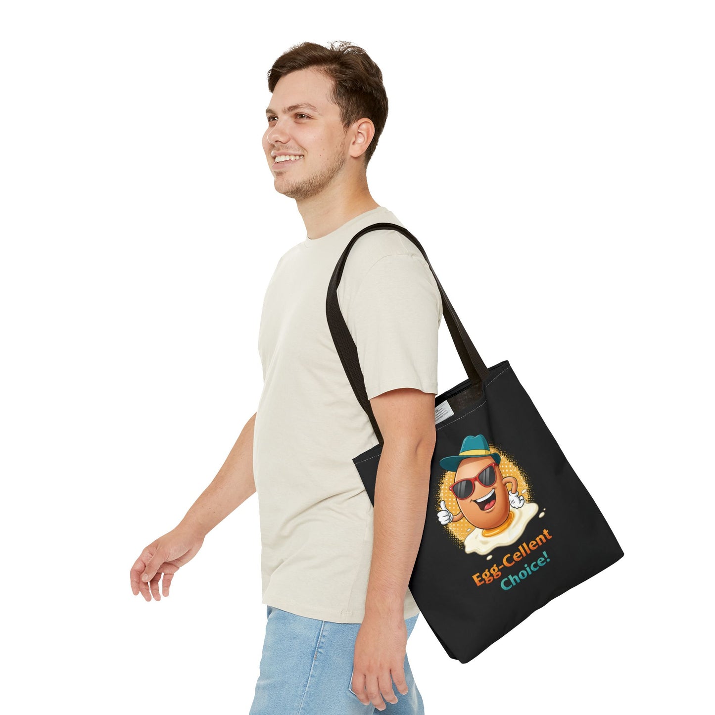 Tote Bag: Egg-Cellent Choice Thumbs Up Pun Design