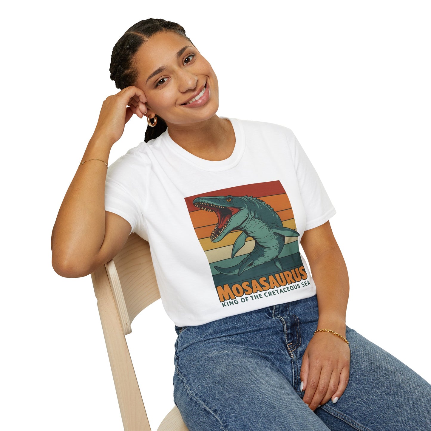 Retro Mosasaurus T-Shirt - Cretaceous Sea Monster Graphic Tee, Dinosaur Lover Gift, Paleontology Birthday, Soft Unisex Jurassic Cotton