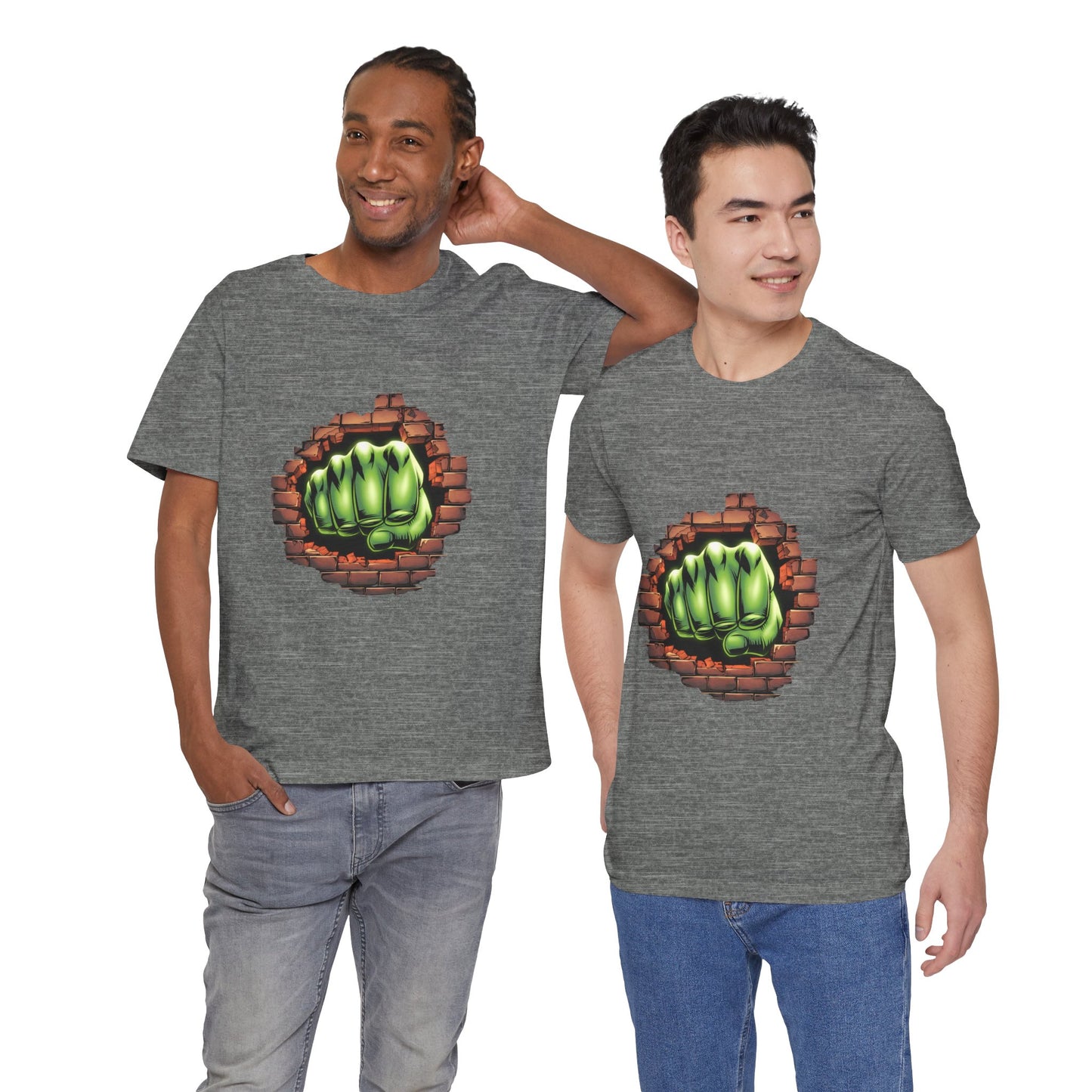 Green Hero Fist Graphic Tee – Superhero Shirt, Comic Pop Art, Gamer Gift, Y2K Dopamine Aesthetic, Funny Nerd Fashion, Unisex T‑shirt