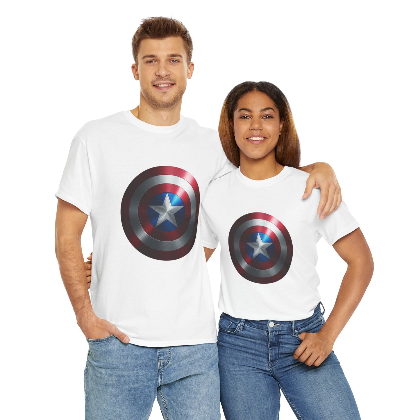 Patriotic Hero Shield Shirt – Star Emblem Graphic Tee – Super Soldier Gift – Comic Inspired Unisex Shirt – Cosplay Convention Top