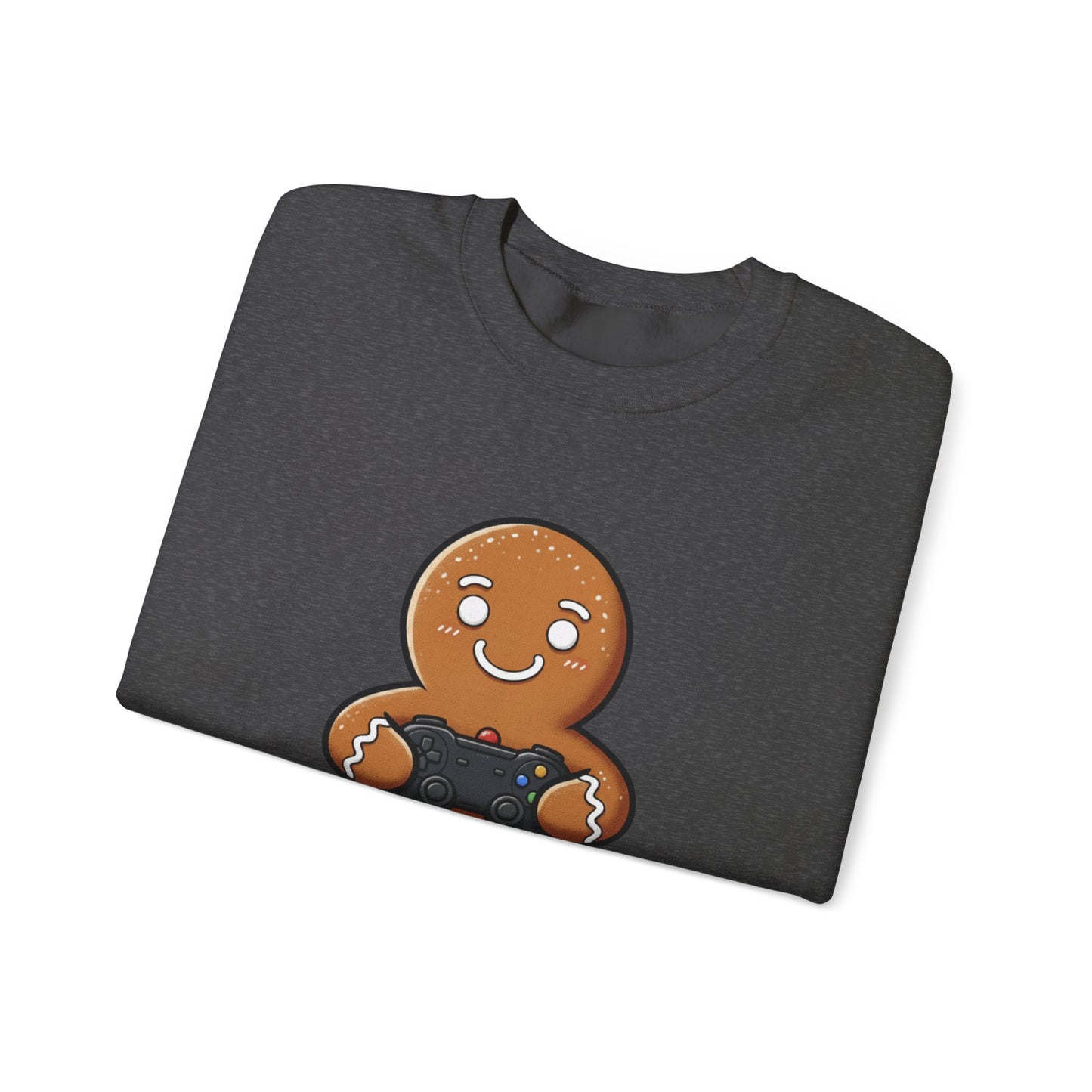 Gamer Gingerbread Sweatshirt | Funny Christmas Sweater | Cute Holiday Crewneck for Gamers | Cozy Unisex Winter Gift