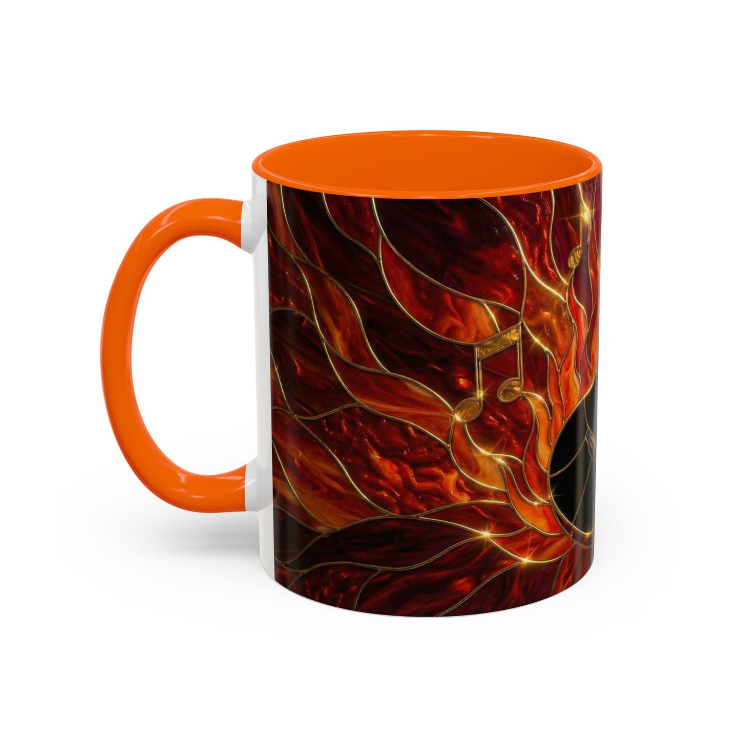 Stained Glass Guitar Mug, Fire Guitar Coffee Mug, Music Lover Gift Mug, Rock Guitar Art Cup, Musician Gift Mug, Guitar Lover Cup