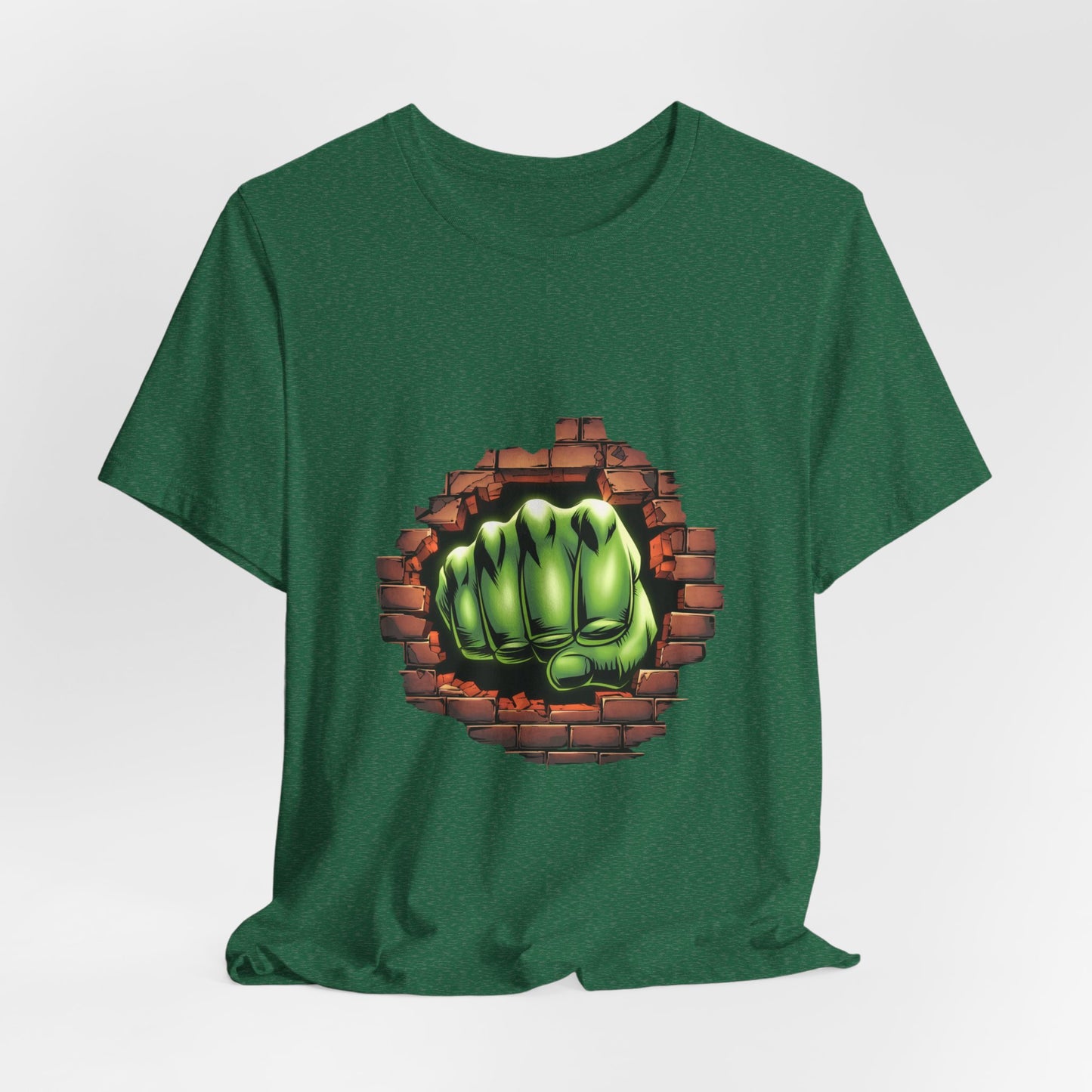 Green Hero Fist Graphic Tee – Superhero Shirt, Comic Pop Art, Gamer Gift, Y2K Dopamine Aesthetic, Funny Nerd Fashion, Unisex T‑shirt