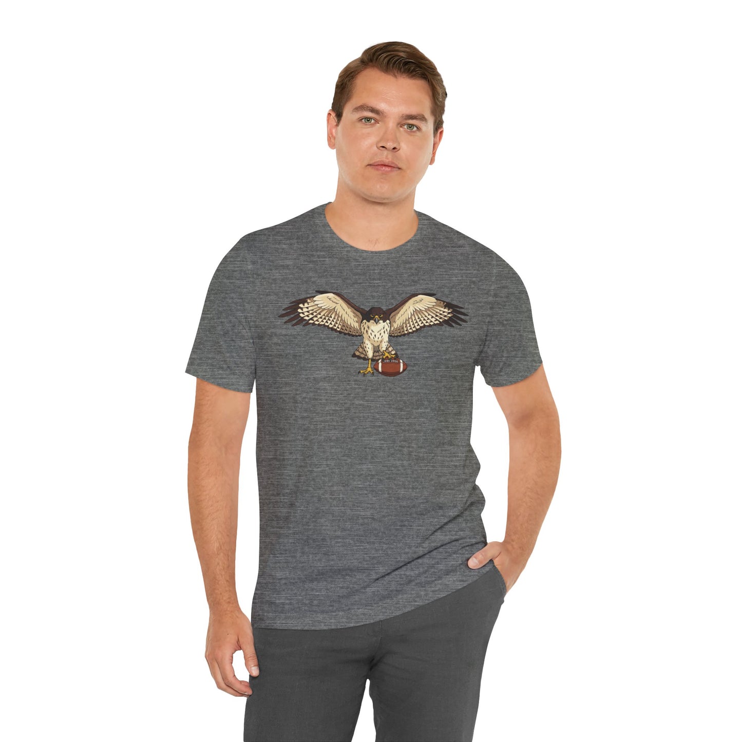 Hawk Football Shirt, Hawk Holding Football T Shirt, Football Mascot Tee, Bird Of Prey Shirt, Sports Fan Gift, Game Day Hawk Tee