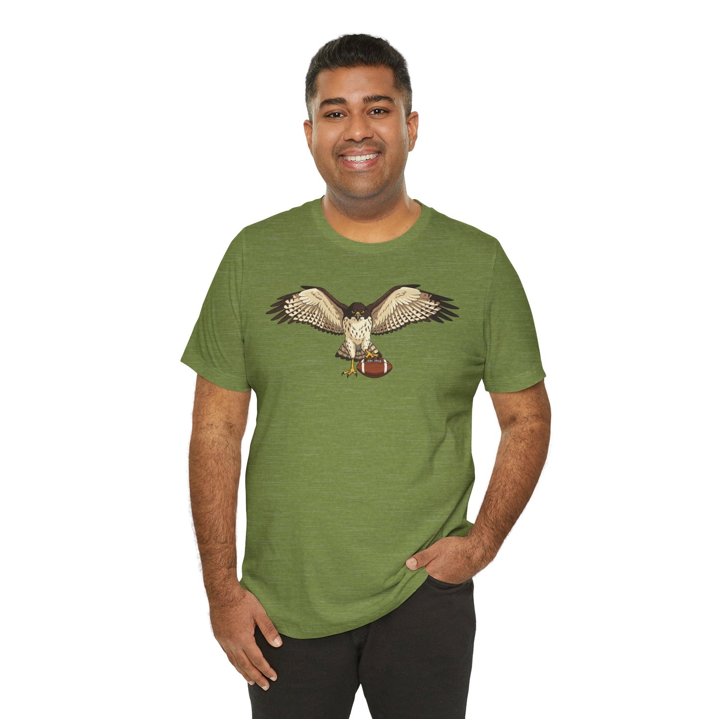 Hawk Football Shirt, Hawk Holding Football T Shirt, Football Mascot Tee, Bird Of Prey Shirt, Sports Fan Gift, Game Day Hawk Tee