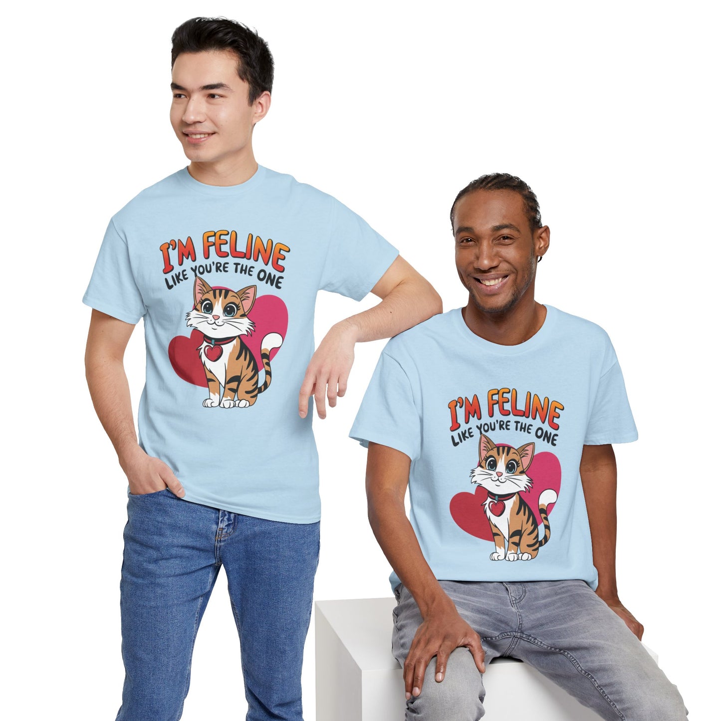 I’m Feline Like You’re The One Shirt, Cute Cat Valentine Tee, Funny Cat Love Graphic TShirt, Romantic Gift For Her Him, Cat Pun Shirt