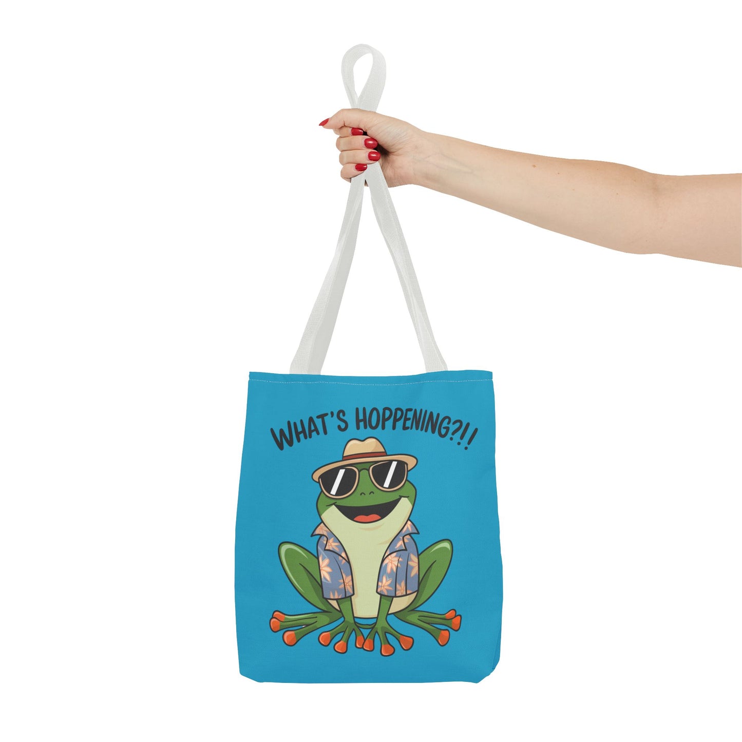 Frog Tote Bag - What's Hoppening Pun Design