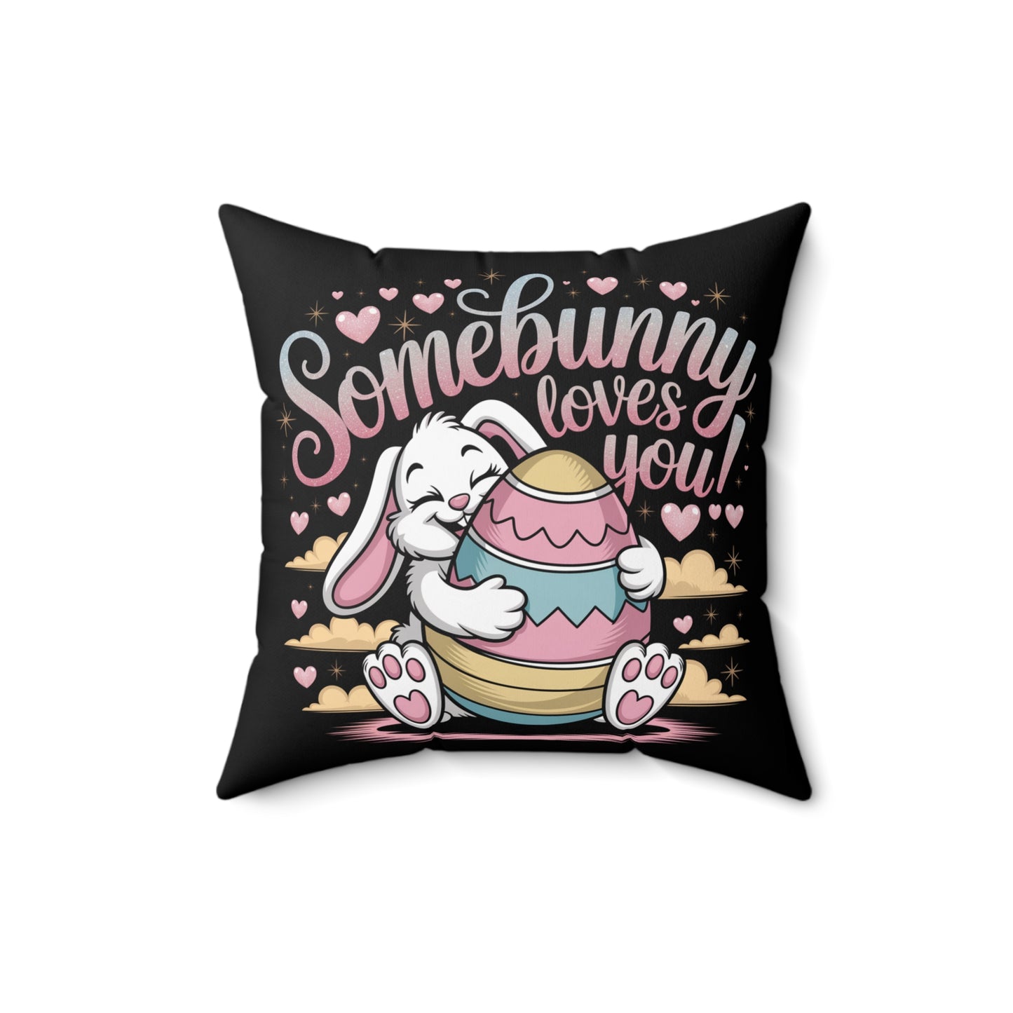 Easter Bunny Square Pillow Easter Decor Easter Pillow