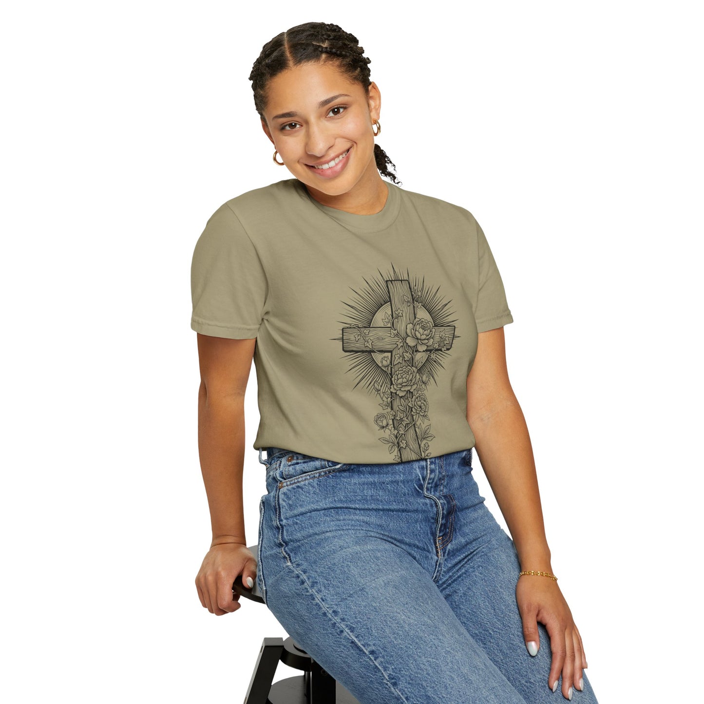 Christian Floral Cross Shirt, Boho Faith T-Shirt, Religious Botanical Tee, Wildflower Jesus Shirt, Easter Apparel, Christian Gifts