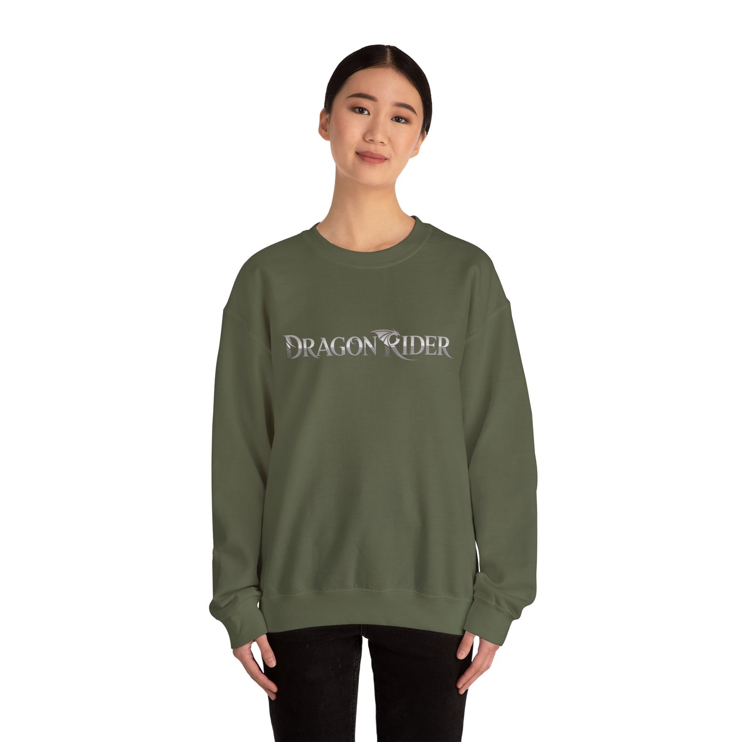 Dragon Rider Sweatshirt | Unisex Fantasy Gamer Crewneck | Nerdy Cozy Mythical Gift | Medieval Dragon Pullover | Geek Cosplay Style