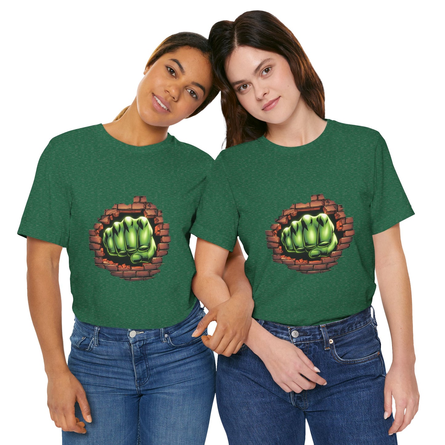 Green Hero Fist Graphic Tee – Superhero Shirt, Comic Pop Art, Gamer Gift, Y2K Dopamine Aesthetic, Funny Nerd Fashion, Unisex T‑shirt