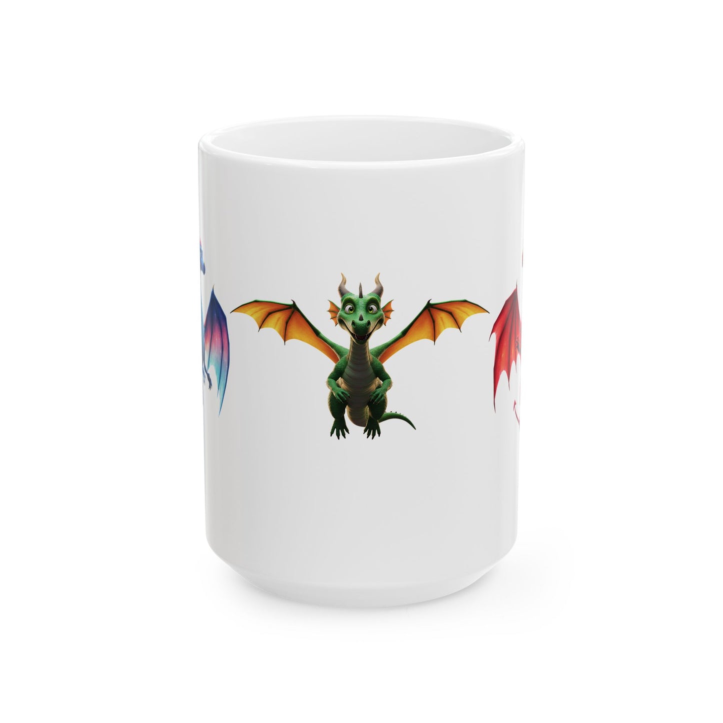 Colorful Dragon Mug | Fantasy Coffee Cup | Cute Dragon Gift for Kids & Adults | Gamer, DnD, Magic Lover Mug | Unique Creature Art