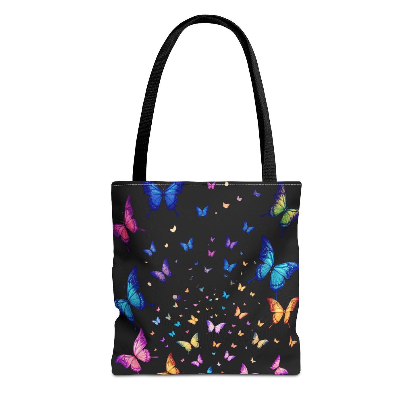 Butterfly Swarm Tote Bag – Colorful Rainbow Butterfly Tote, Aesthetic Canvas Bag, Nature-Inspired Gift, Magical Reusable Eco Purse