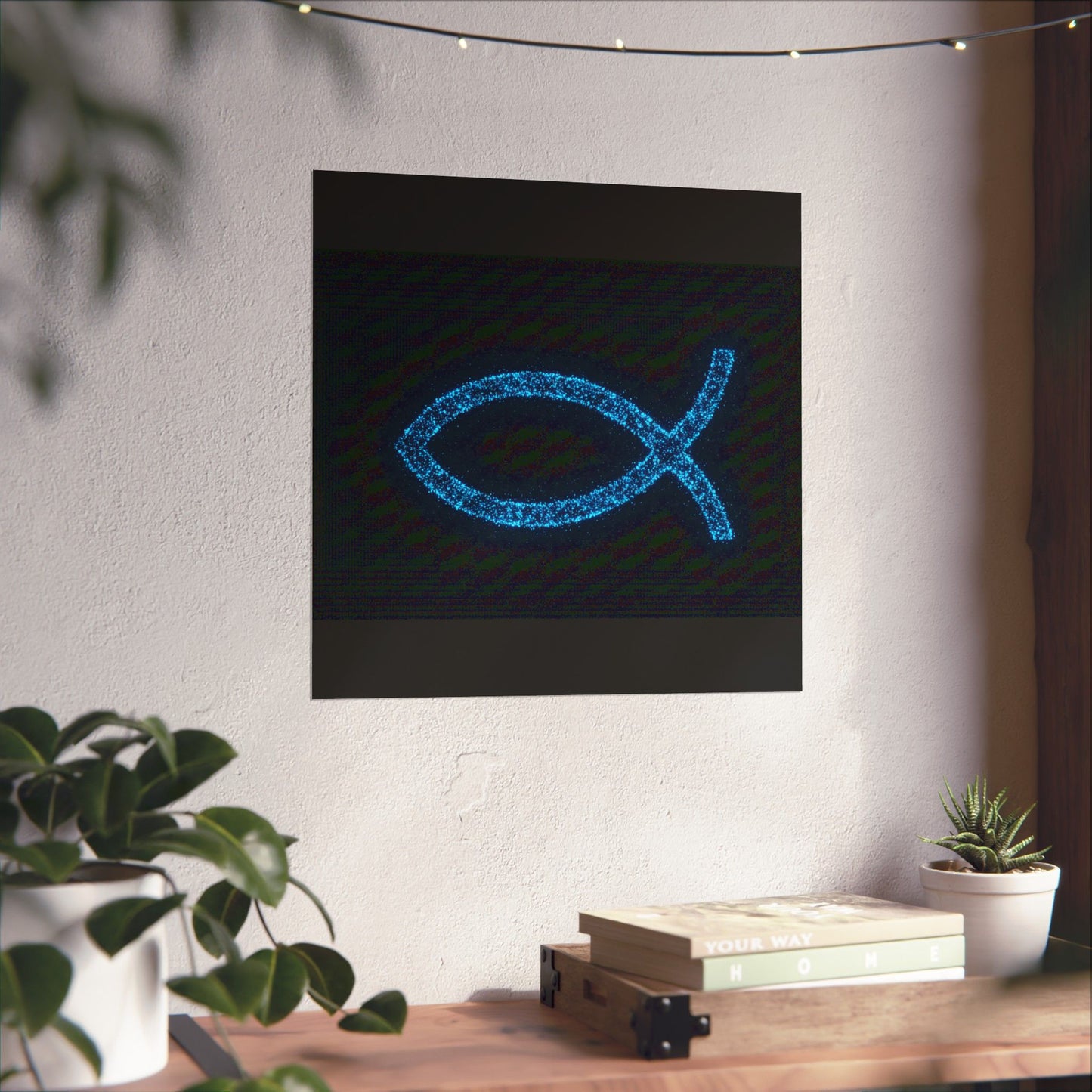 Sparkling Fish Symbol Matte Vertical Poster - Faith-Inspired Art for Home Decor