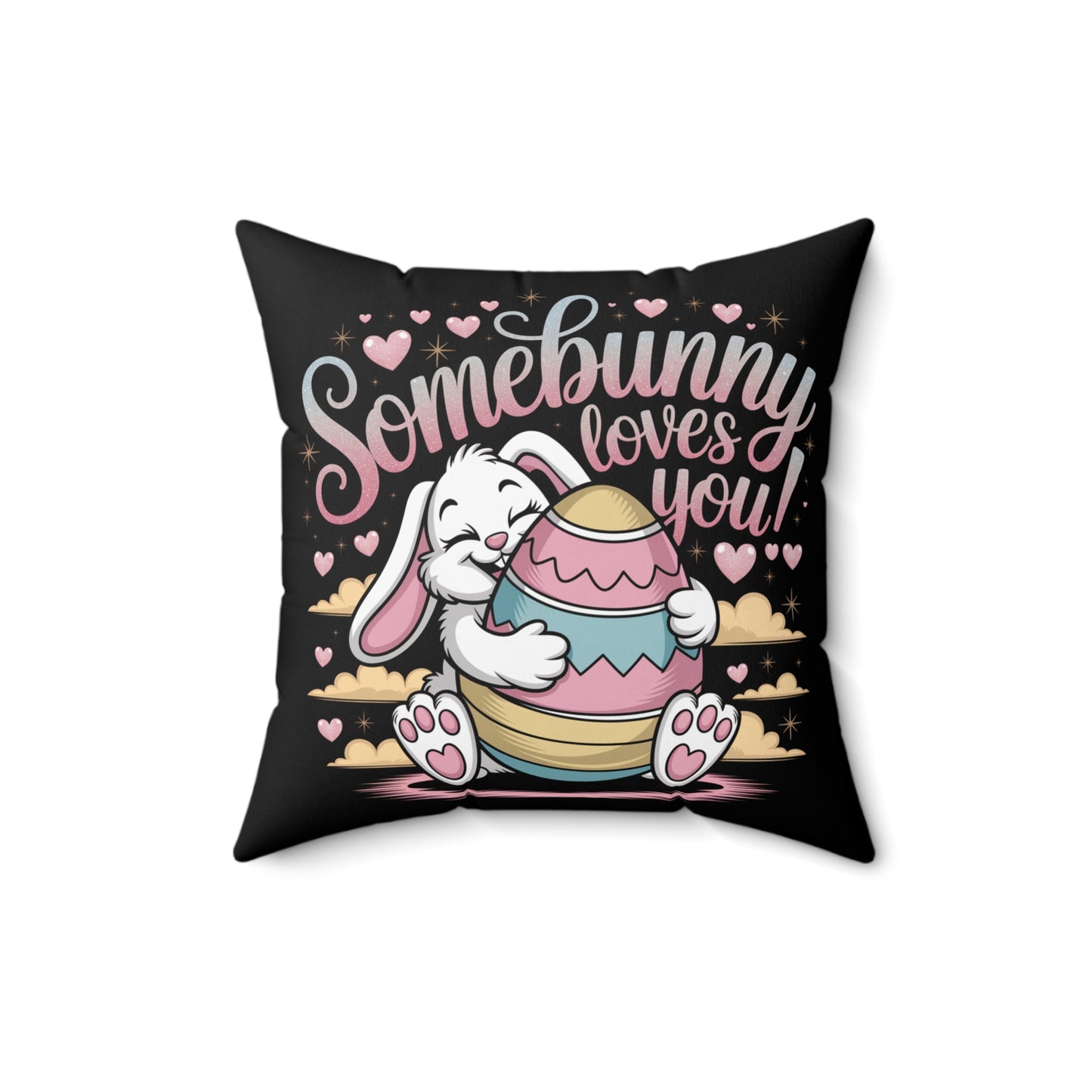 Easter Bunny Square Pillow Easter Decor Easter Pillow