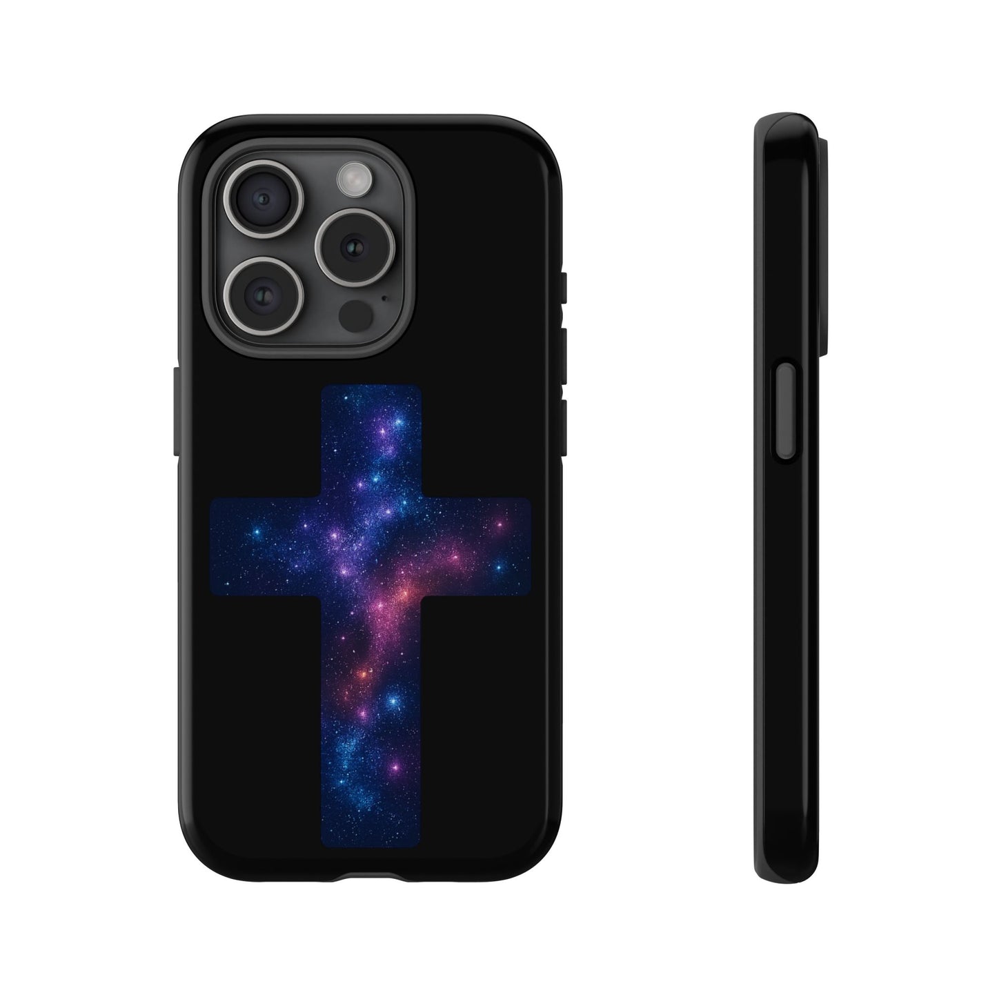 iPhone Case - Galactic Cross design Christian Phone Case Spiritual iPhone Accessory Religious Case Gift for Believers