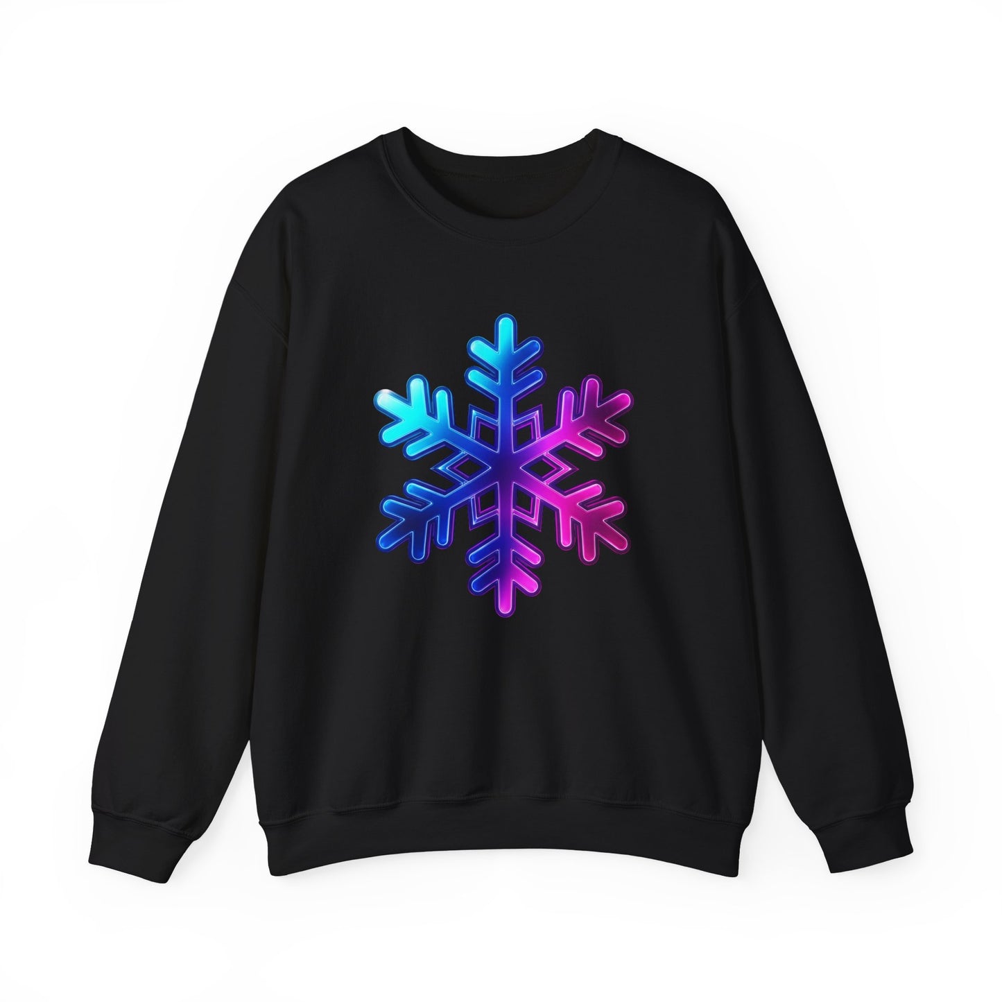 Blue Pink Gradient Snowflake Sweatshirt, Winter Aesthetic Pullover, Cozy Christmas Crewneck, Festive Holiday Sweater Gift for Her or Him