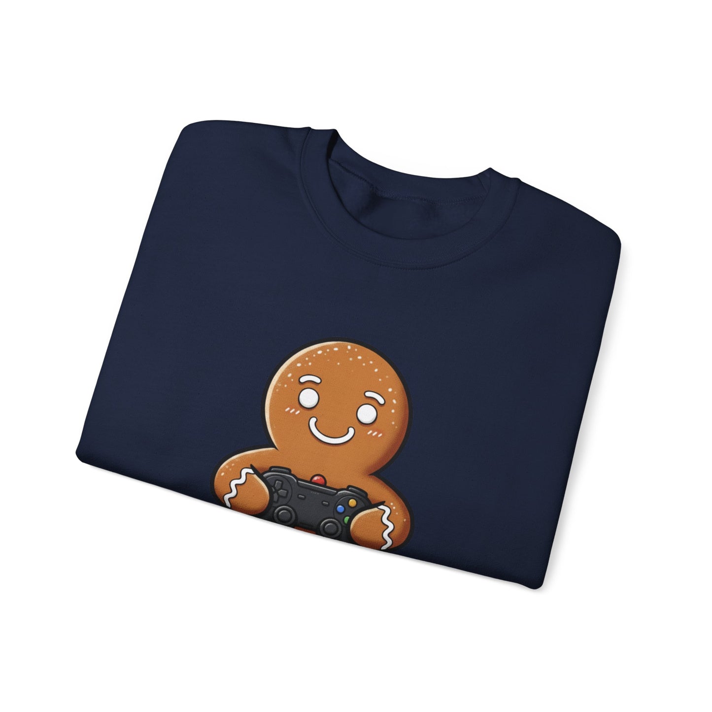 Gamer Gingerbread Sweatshirt | Funny Christmas Sweater | Cute Holiday Crewneck for Gamers | Cozy Unisex Winter Gift