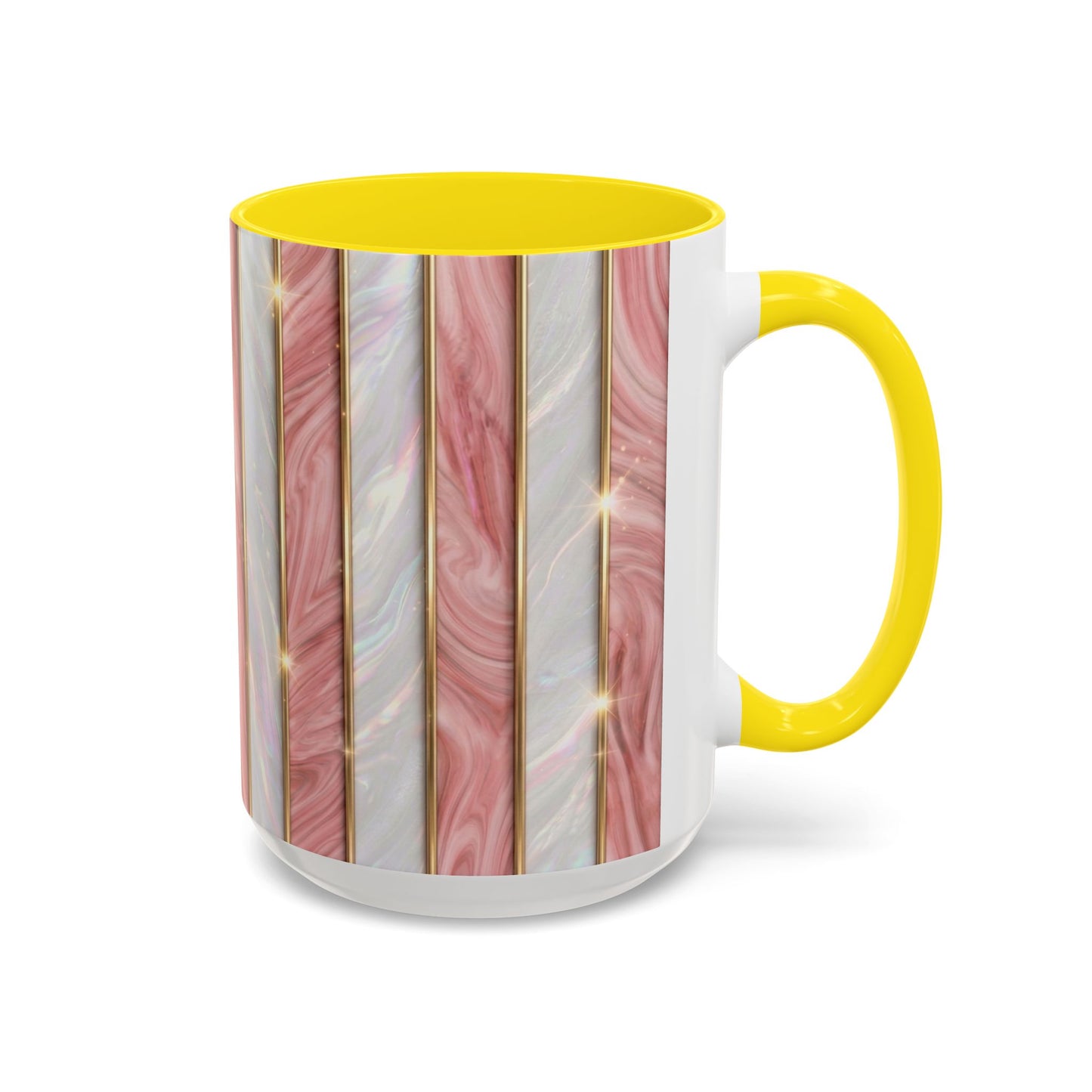 Pink Marble Coffee Mug, Gold Stripe Faux Agate Cup, Glam Desk Accessory, Elegant Tea Mug, Luxury Gift for Her, Chic Office Desk Decor