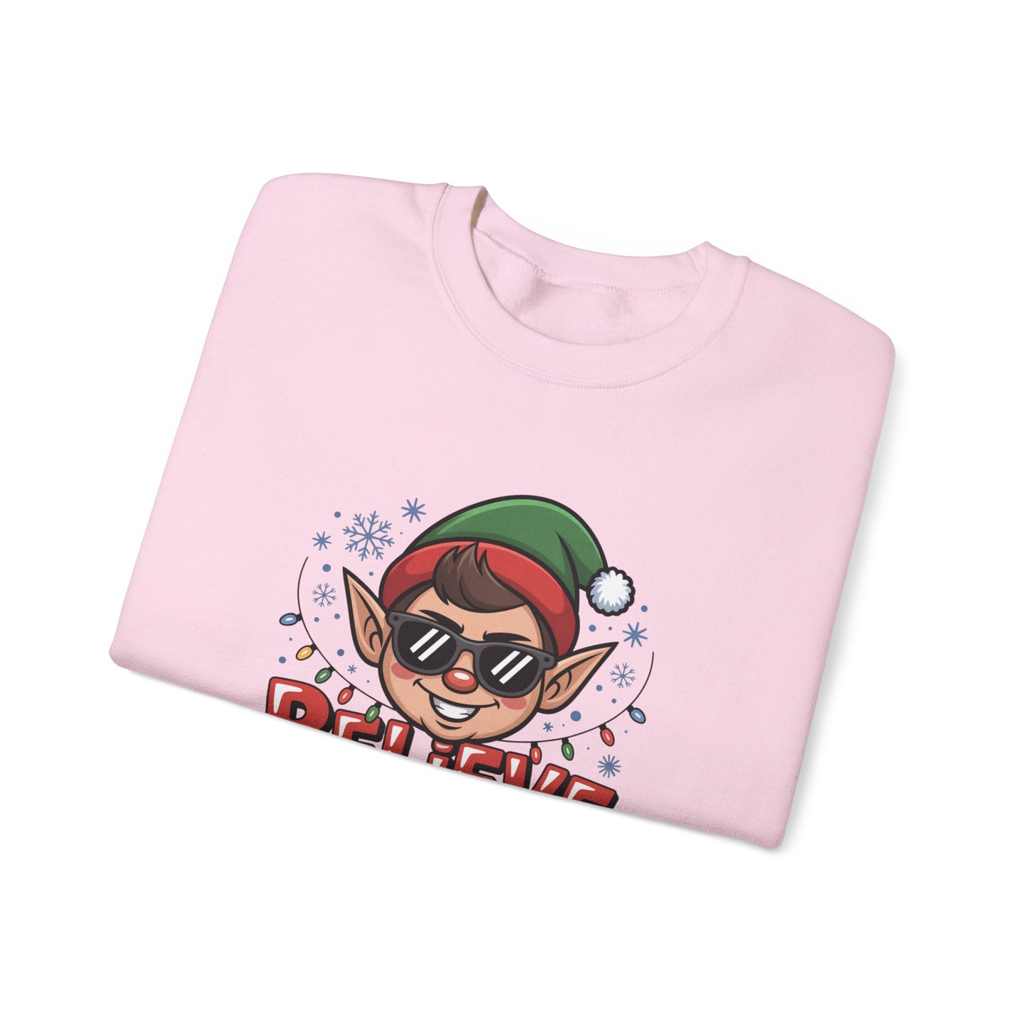 Believe In Your Elf Christmas Sweatshirt, Funny Elf Holiday Sweater, Unisex Christmas Crewneck, Festive Gift For Friends And Family