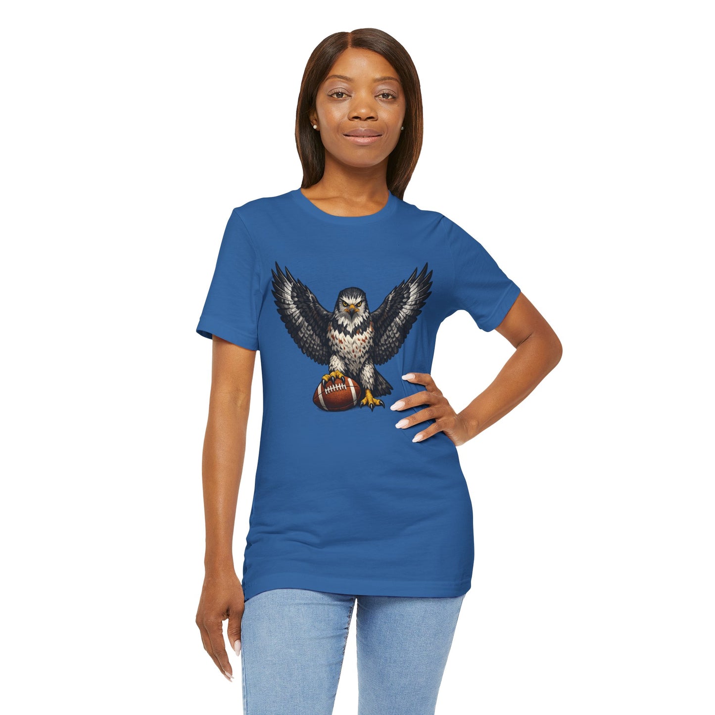 Hawk Football Shirt, Hawk Holding Football T Shirt, Hawk Mascot Tee, Football Bird Of Prey Shirt, Game Day Sports Tee, Hawk Fan Gift