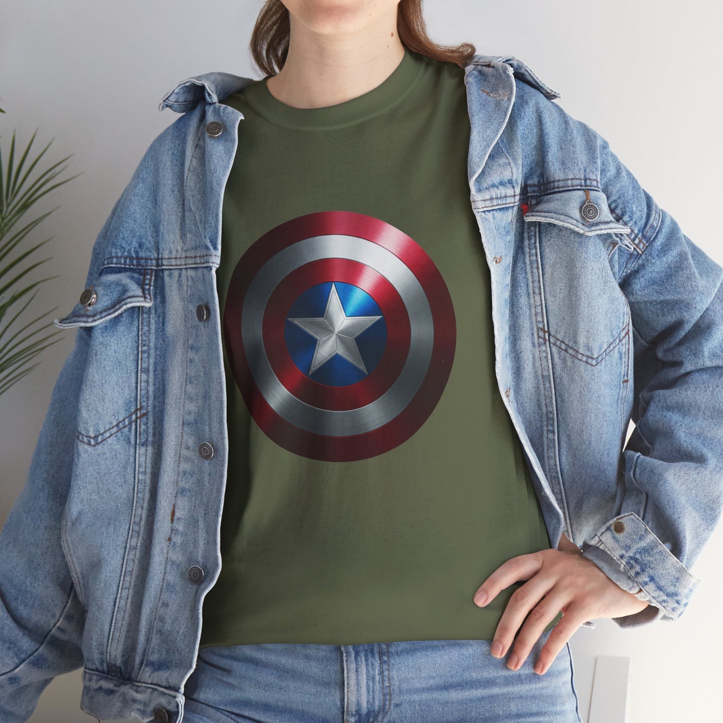 Patriotic Hero Shield Shirt – Star Emblem Graphic Tee – Super Soldier Gift – Comic Inspired Unisex Shirt – Cosplay Convention Top