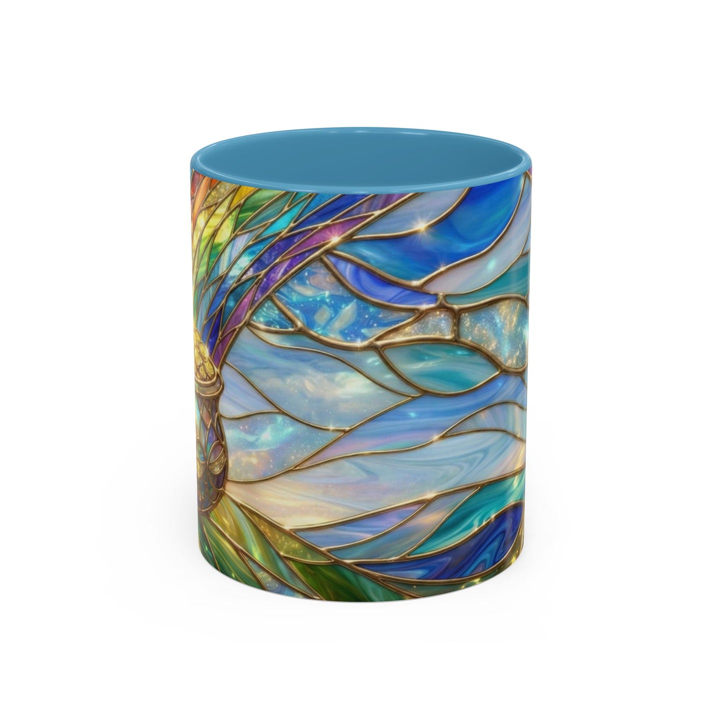 Stained Glass Rainbow Mug, Pot Of Gold Coffee Cup, St Patricks Day Gift, Magical Fantasy Tea Cup, Lucky Irish Leprechaun, Colorful Art