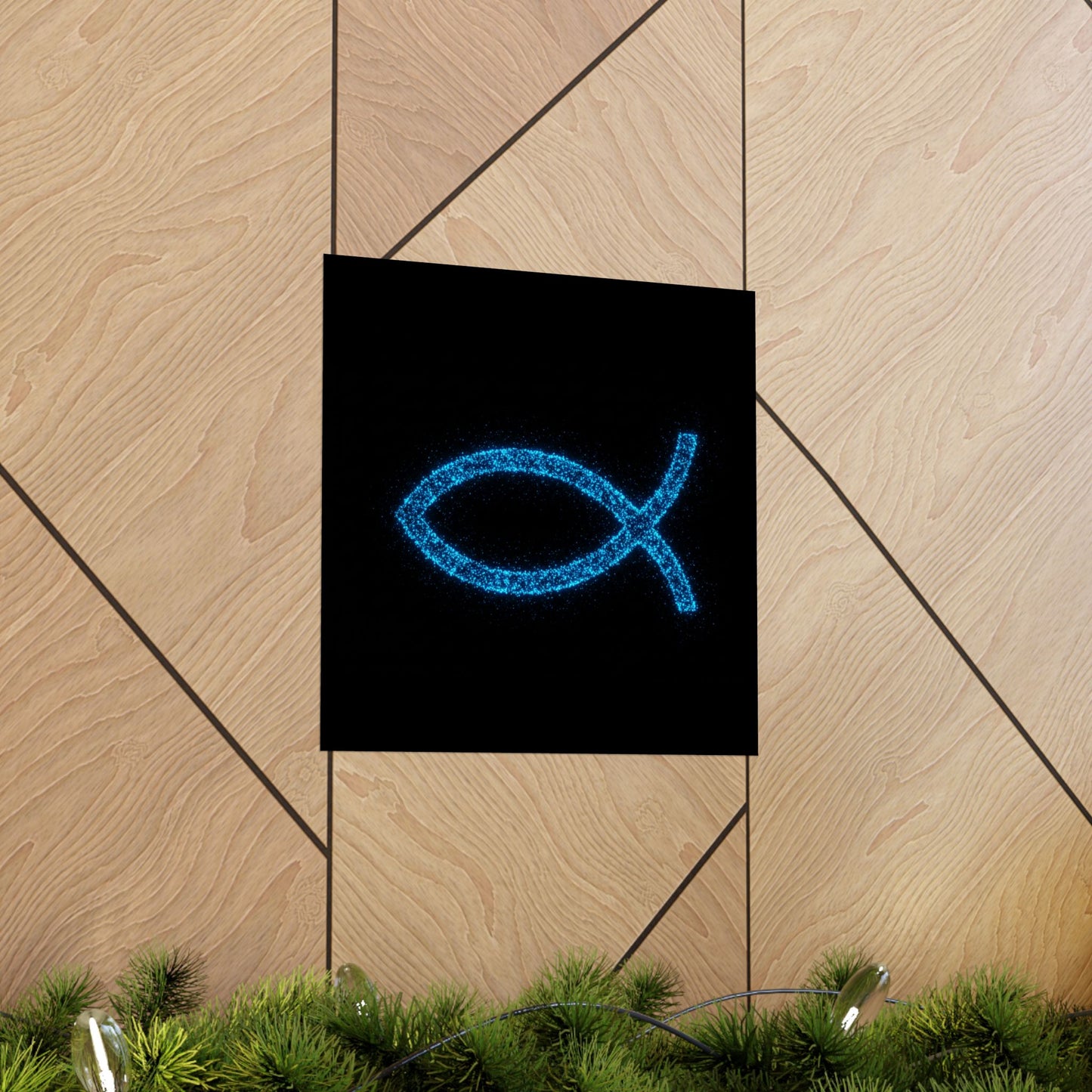 Sparkling Fish Symbol Matte Vertical Poster - Faith-Inspired Art for Home Decor
