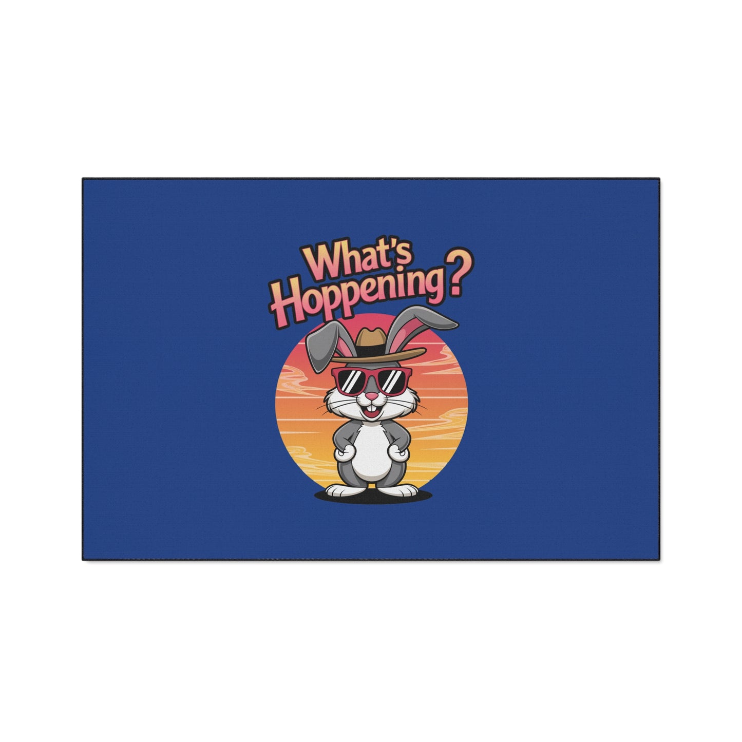 Funny 'What's Happening?' Rabbit Heavy Duty Floor Mat - Stylish Home Decor