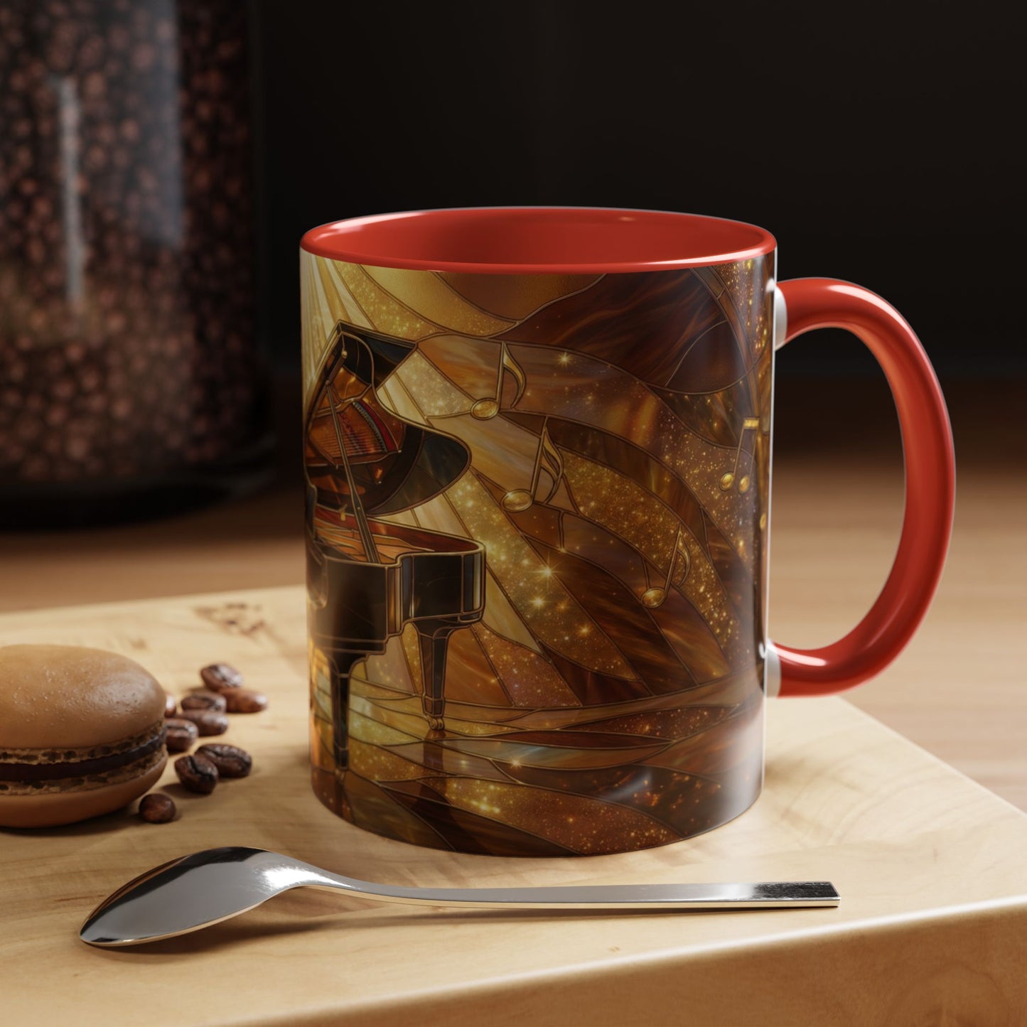 Stained Glass Piano Mug, Grand Piano Coffee Mug, Music Lover Gift Mug, Musician Art Mug, Classical Music Gift, Piano Lover Cup
