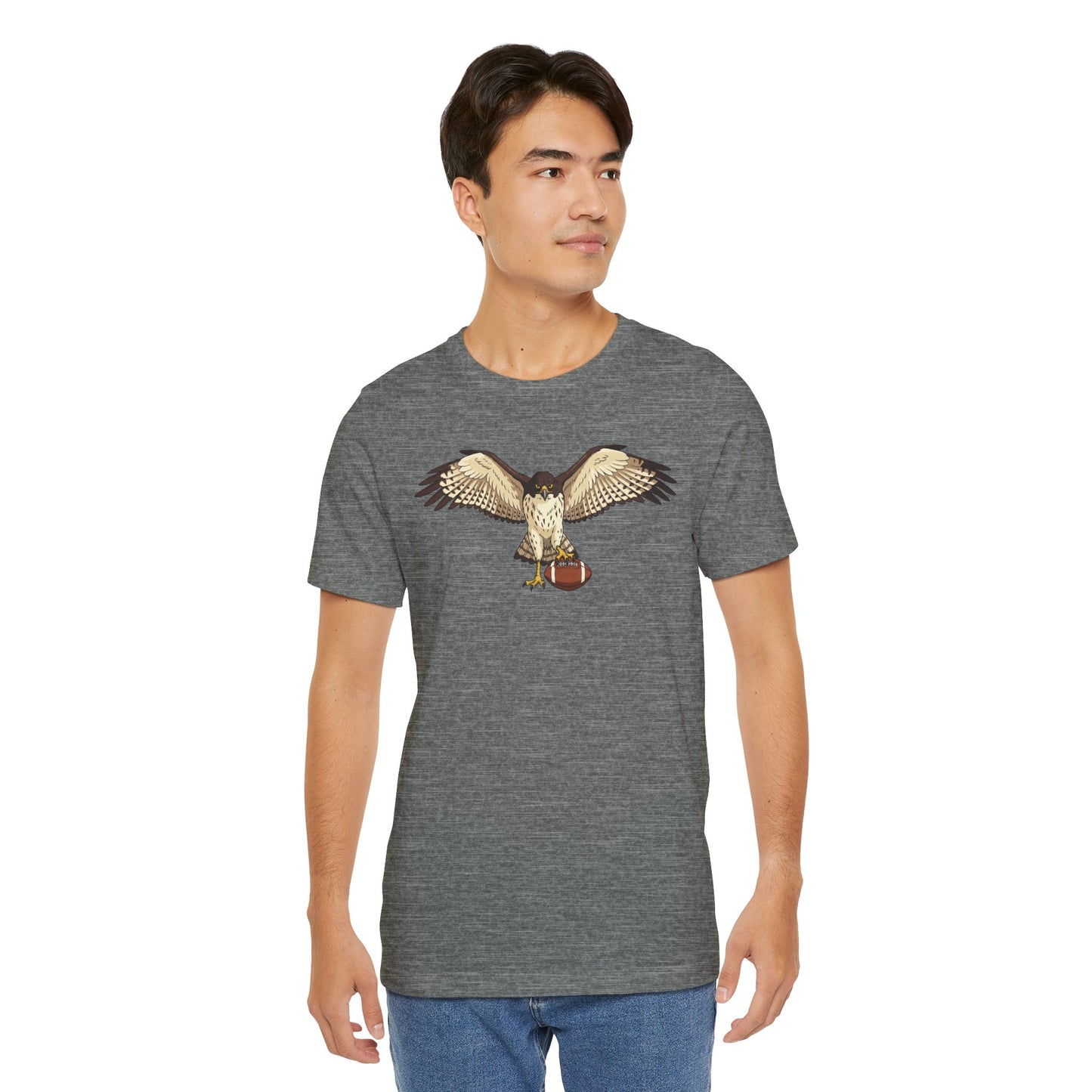 Hawk Football Shirt, Hawk Holding Football T Shirt, Football Mascot Tee, Bird Of Prey Shirt, Sports Fan Gift, Game Day Hawk Tee