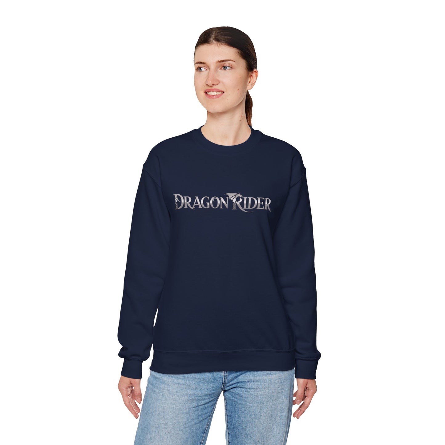 Dragon Rider Sweatshirt | Unisex Fantasy Gamer Crewneck | Nerdy Cozy Mythical Gift | Medieval Dragon Pullover | Geek Cosplay Style