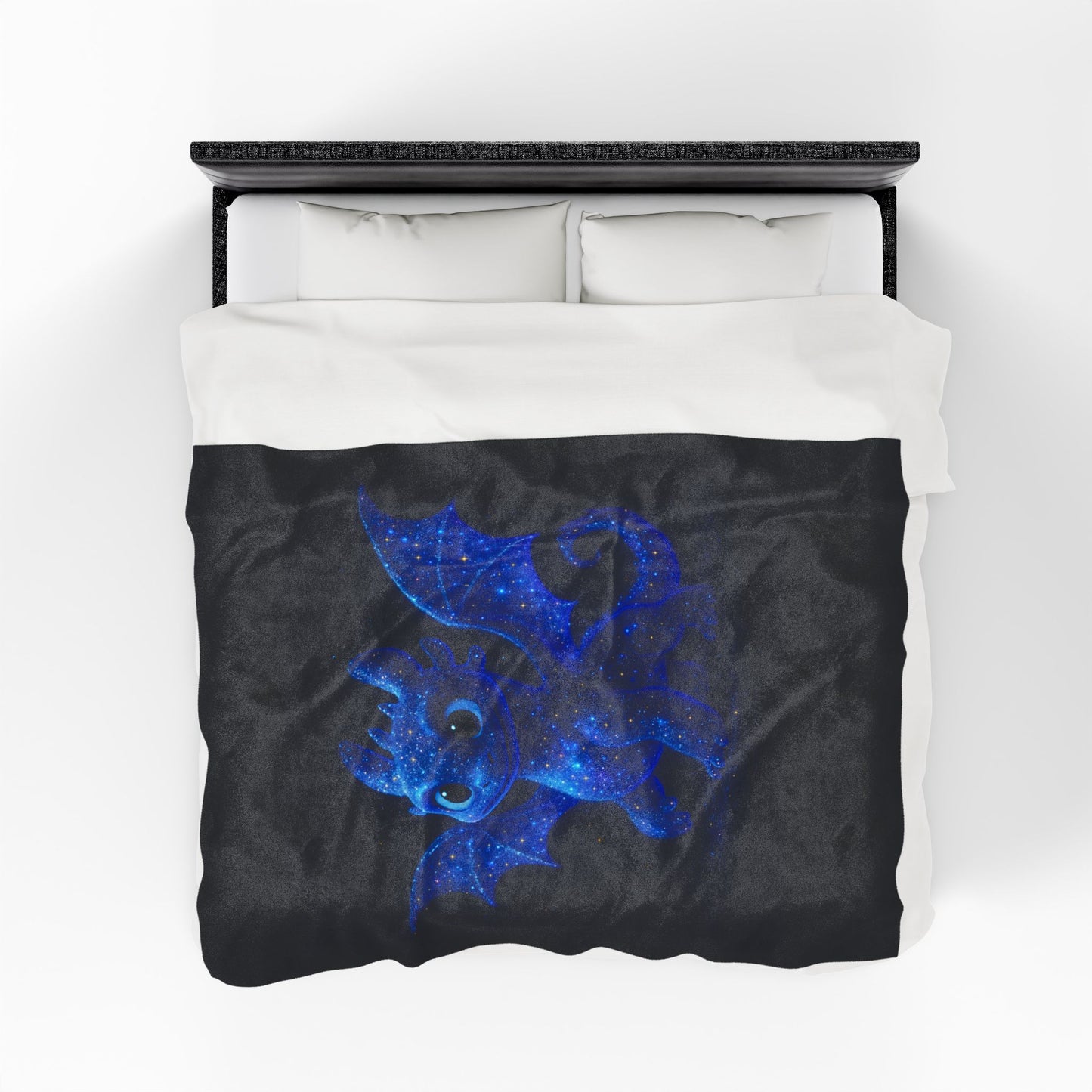 Galaxy Dragon Blanket - Cosmic Blue Fantasy Throw for Kids, Teens & Adults | Soft Plush Bed Decor | Dragon Lover Gift Idea