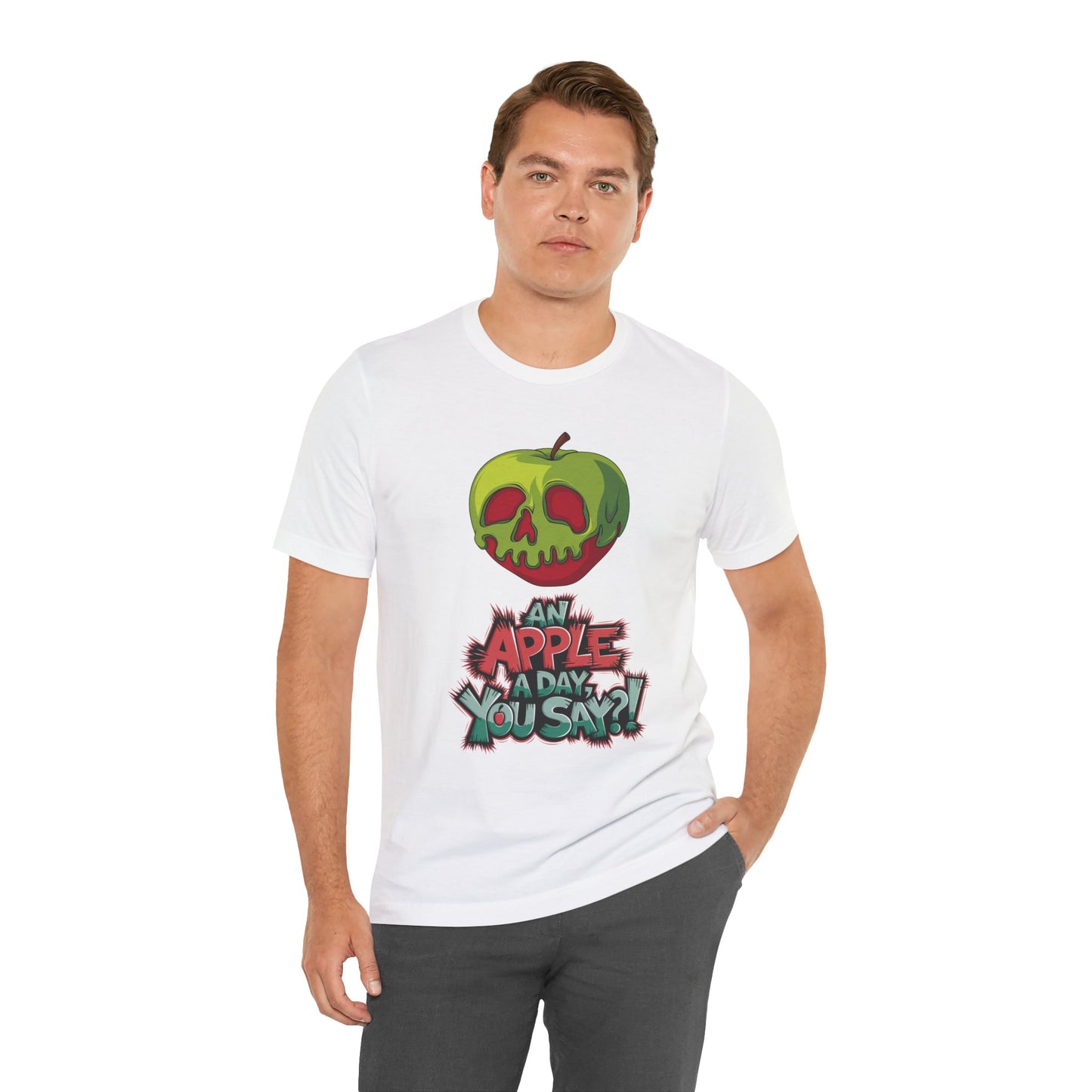 Funny Apple Skull Shirt – An Apple A Day You Say? – Grunge Fruit Tee – Y2K Nostalgia T‑Shirt – Gift for Fruit Lovers