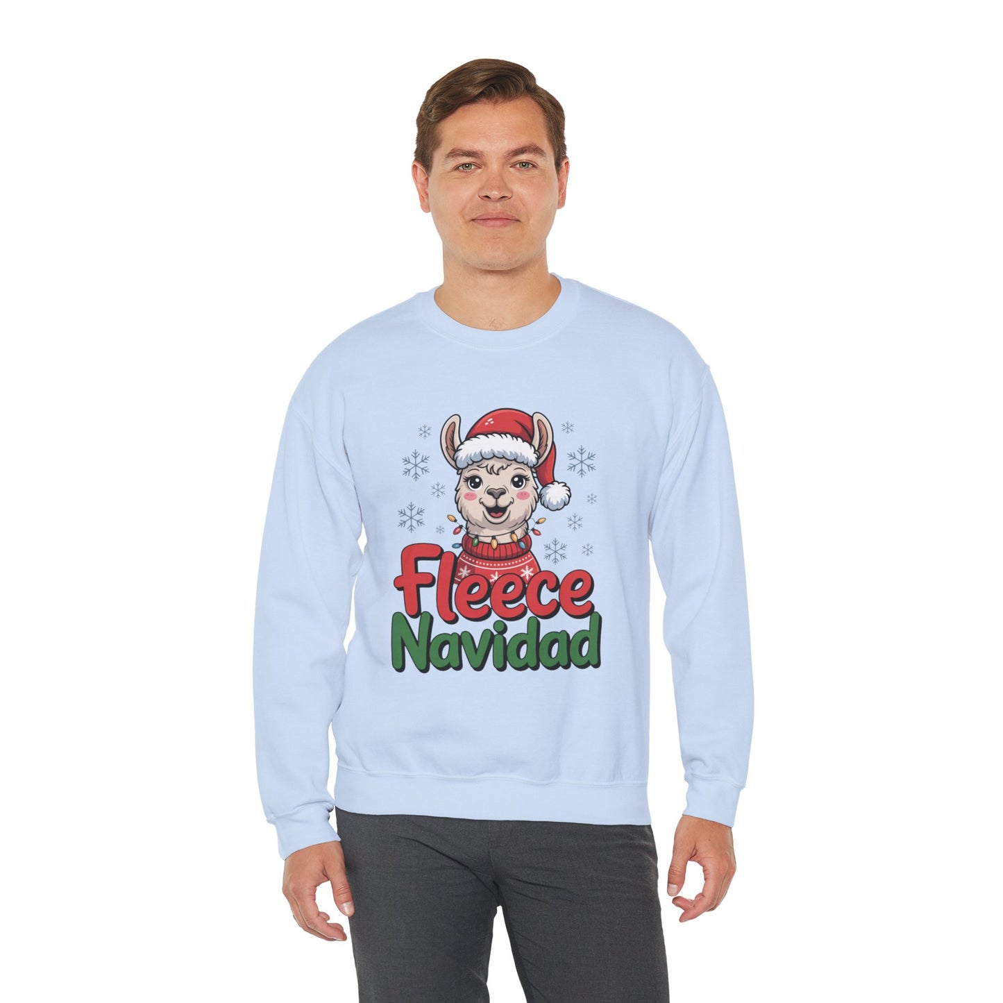 Fleece Navidad Christmas Sweatshirt, Funny Llama Holiday Sweater, Cozy Unisex Crewneck, Cute Christmas Pun Gift For Friends And Family