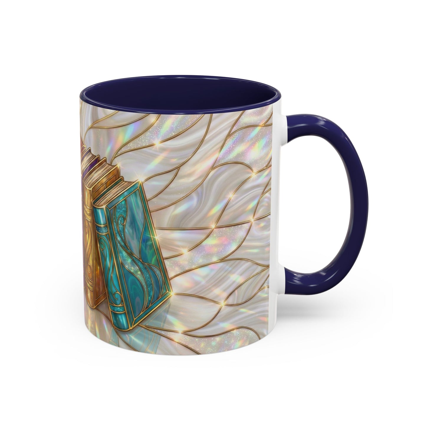 Book Lover Coffee Mug, Stained Glass Books Mug, Reading Gift For Bookworms, Library Aesthetic Mug, Booktok Mug, Ceramic Coffee Cup
